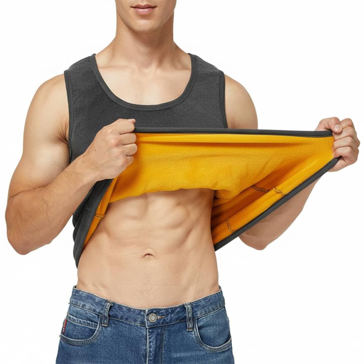 gustave Thermal Tank Top Men Cotton Winter Warm Fleece Lined Underwear Sleeveless Vest Undershirt, Length: 26In, Bust: 33.1In-picture-22