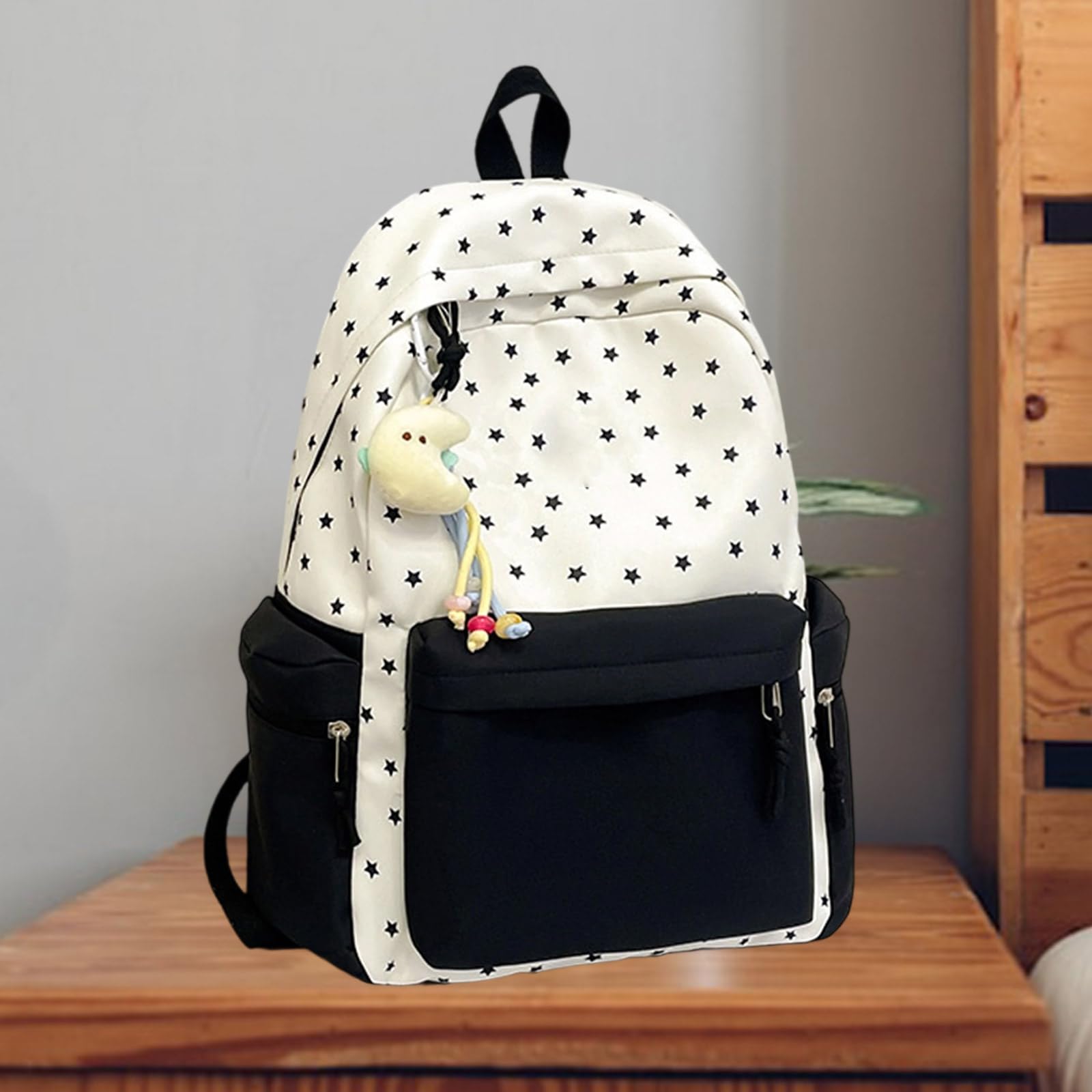 Zaino capacità Borsa per laptop Zaini casual Borsa da scuola per studenti Stampa stella Borsa da viaggio per studenti per adolescenti