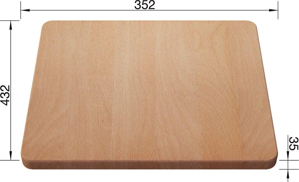 Blanco - Tabla de corte de madera plenta