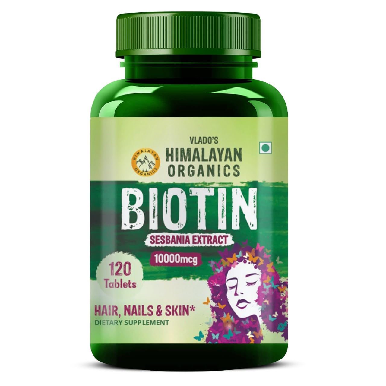 Vlado’s Himalayan Organics Biotin Sesbania Extract 10000mcg for Hair Growth - 120 Veg Tablets (B07WVB1P8F) Amazon Price History, Amazon Price Tracker