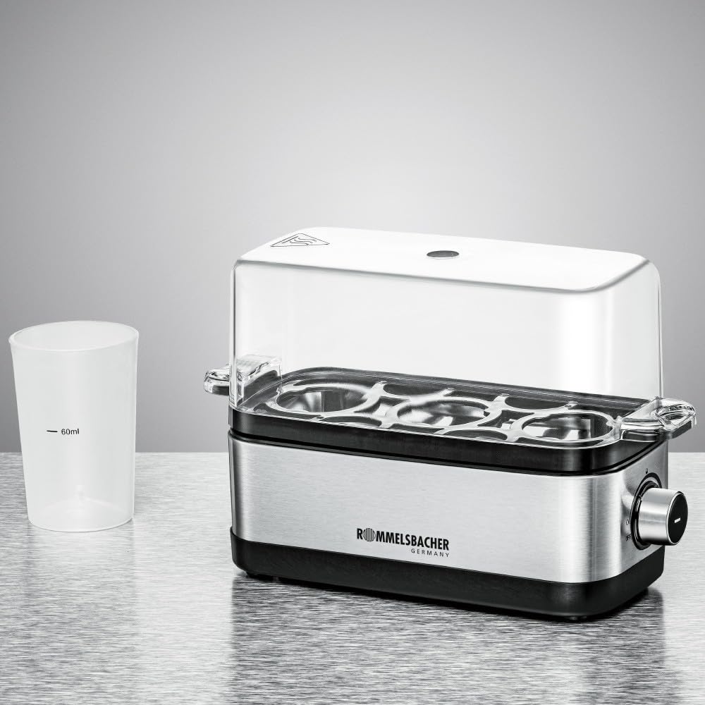 Rommelsbacher ER 300 Cuociuova, Acciaio Inox Nero