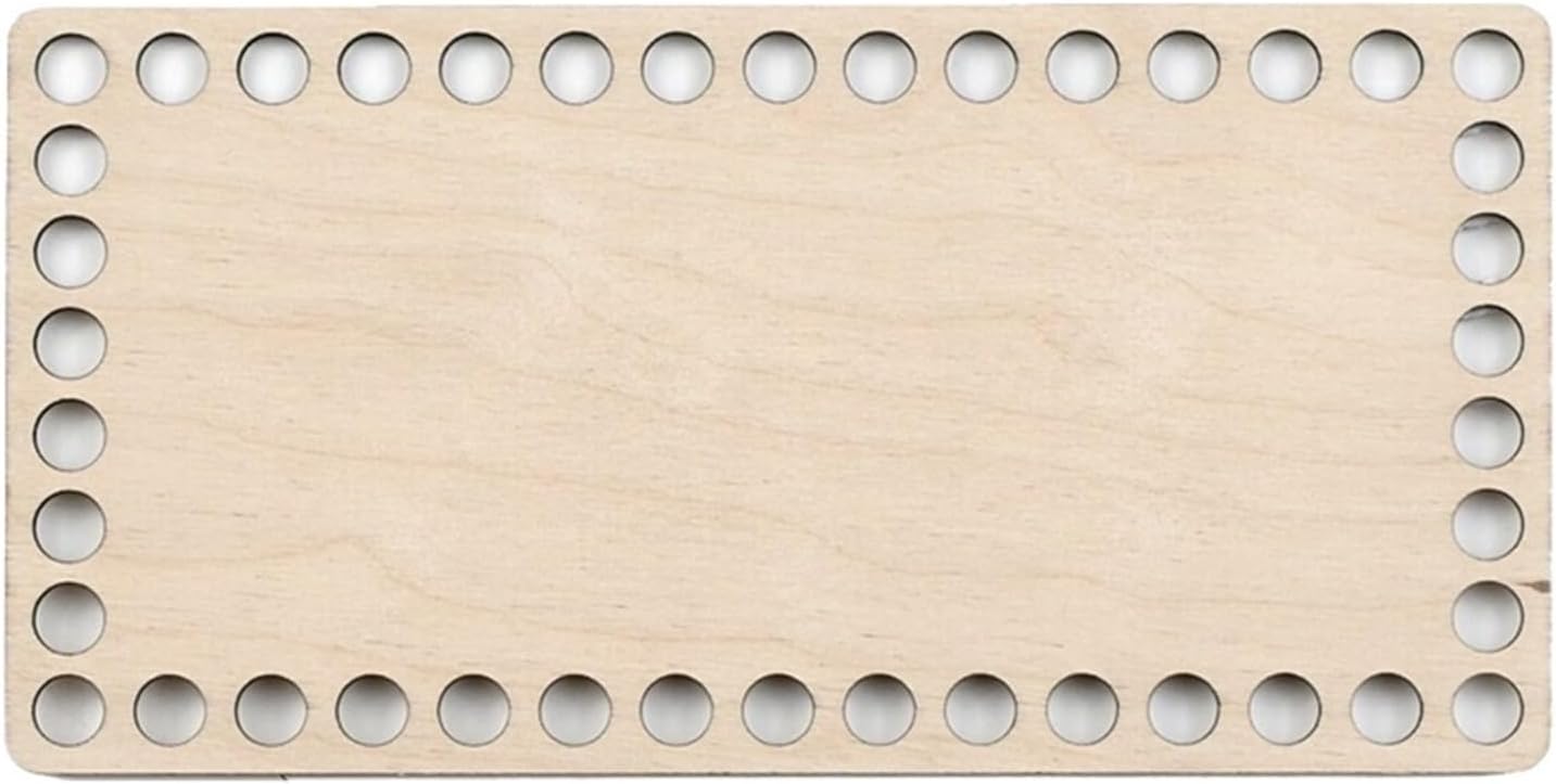 Wooden Basket Bottom 10pcs Rectangular Wooden Bottom for Crochet Basket Making DIY Wood Knitting for Knitters(25x15cm)
