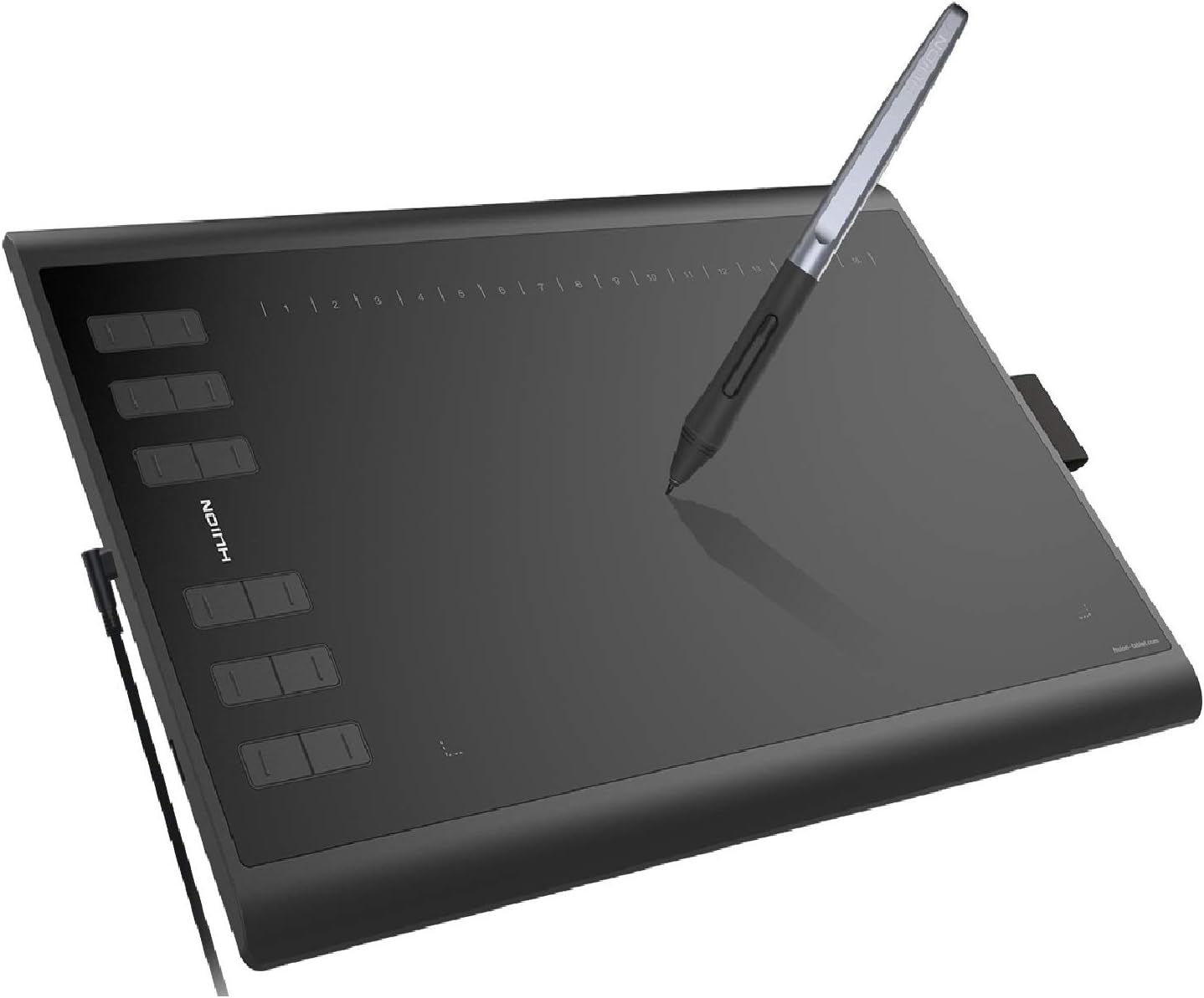 HUION Inspiroy H1060P 10 x 6.25 Inches Graphic Drawing Pen Tablet with 8192 Levels Pen Pressure 12 Express Keys - Upgraded Version Black