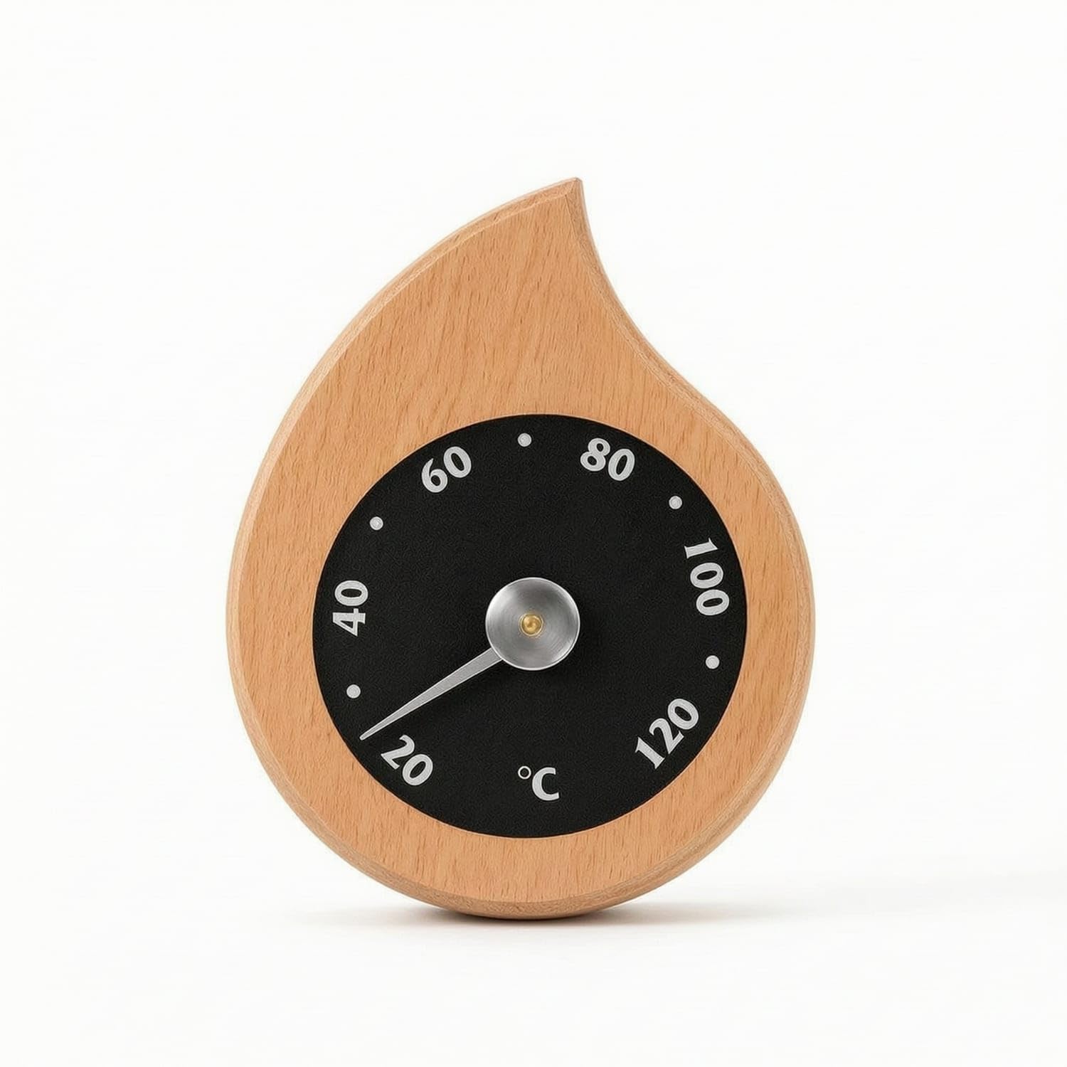 Wooden Sauna Thermometer Droplet-Shaped Sauna Temperature Gauge Batterybatteryless Wall Thermometer Analog for Steam Rooms, Bathhouses, 20-120c-picture-39