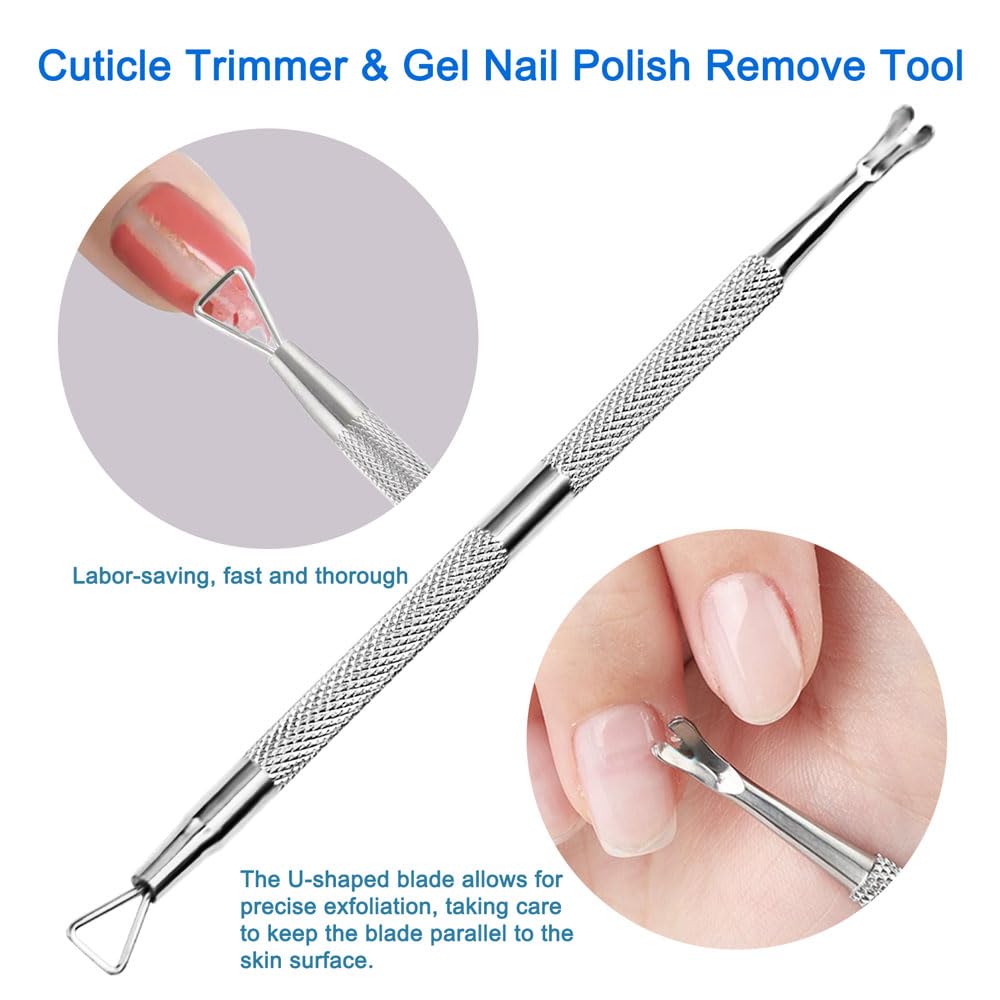 Professionelles Nagelhautpflege-Werkzeug-Set, 6-teiliges Nagelkunst-Set, Nagelhautzange aus Edelstahl und Nagelhautschieber-Set, für Zuhause & Salon