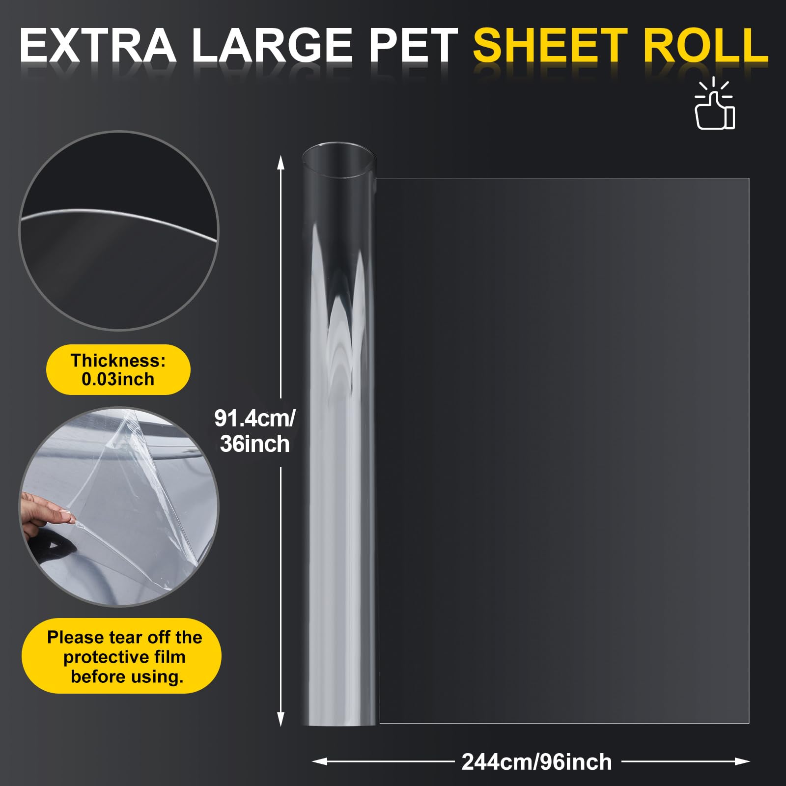 Large PET Plastic Sheet Roll - Crafting & DIY -2