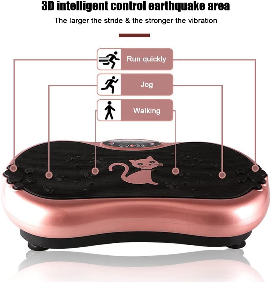 Vibration Plate Exercise Machine - Whole Body Workout Vibration Fitness Platform w/Loop Bands - for Lymphatic Drainage Machine for Shaping, Wellness