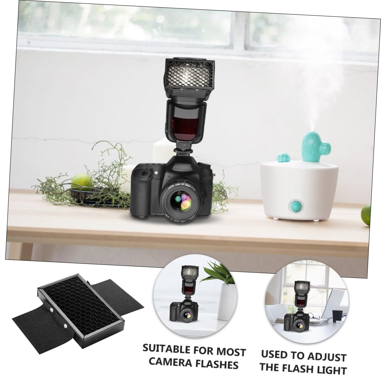 TEHAUX Quick Release Hood Honeycomb Grid Flash Diffuser Light Diffuser for Photography