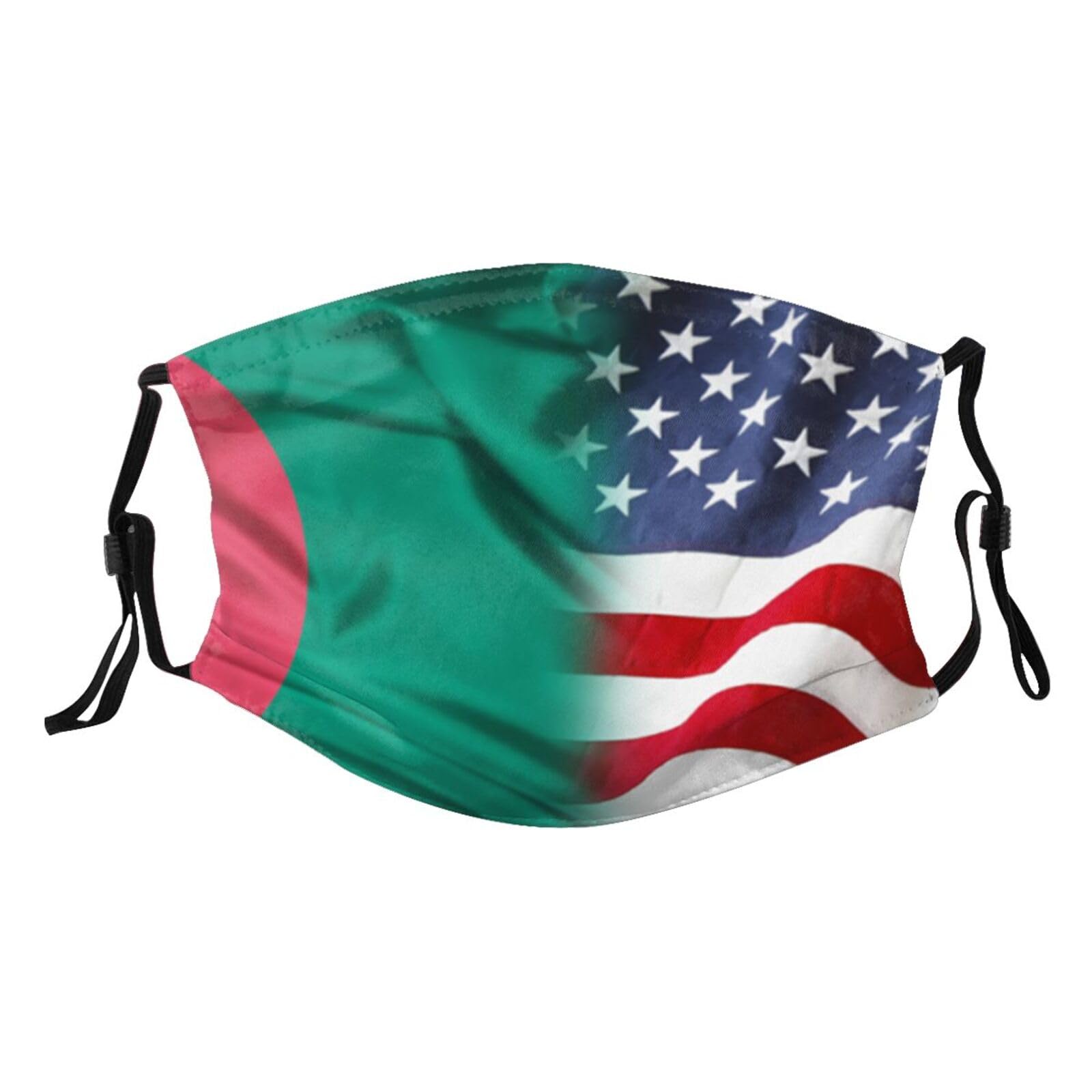 Flag of Bangladesh and Usa Adult Dust Mask Adjustable Dust Face with 2 Filter47