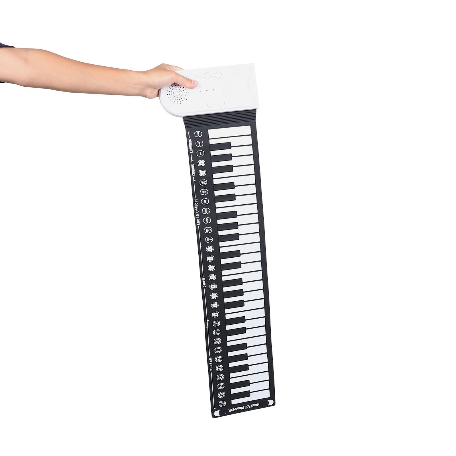 INOOMP Tragbares Rollpiano mit 49 Tasten aus Flexiblem Silikon Faltbares Elektronisches Keyboard für Anfänger und Kinder für Musikunterricht und Auftritte