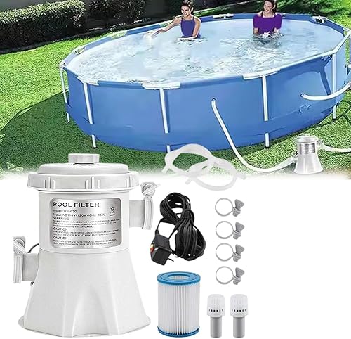 Miniatura 9 de Bomba de filtro de piscina de 300 GPH para piscinas pequeñas sobre el suelo, bomba de filtro para piscinas sobre el suelo, bombas de circulación de