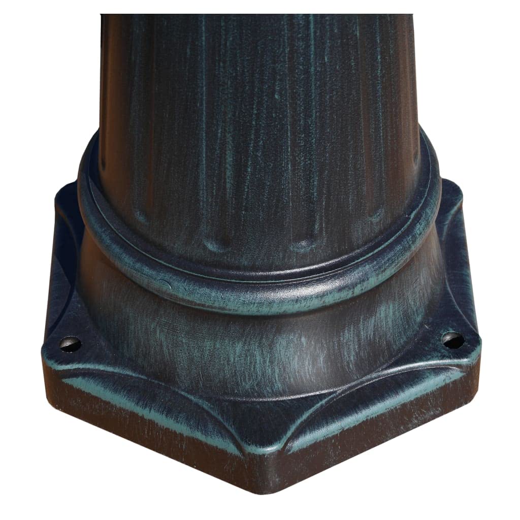 vidaXL Farola de Jardín con 3 Lámparas 215 cm Aluminio Verde Oscura Luz Patio
