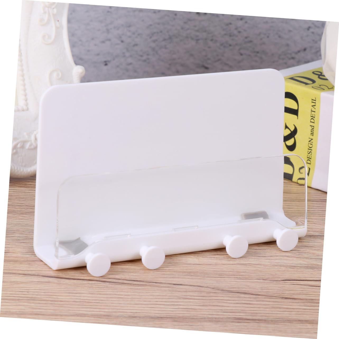 Hemobllo 3pezzi Supporto Multifunzionale Da Parete Per Telefono Porta Chiavi e Rack Murale Per Casa Design Bianco e Trasparente Per Soggiorno Cucina e Bagno