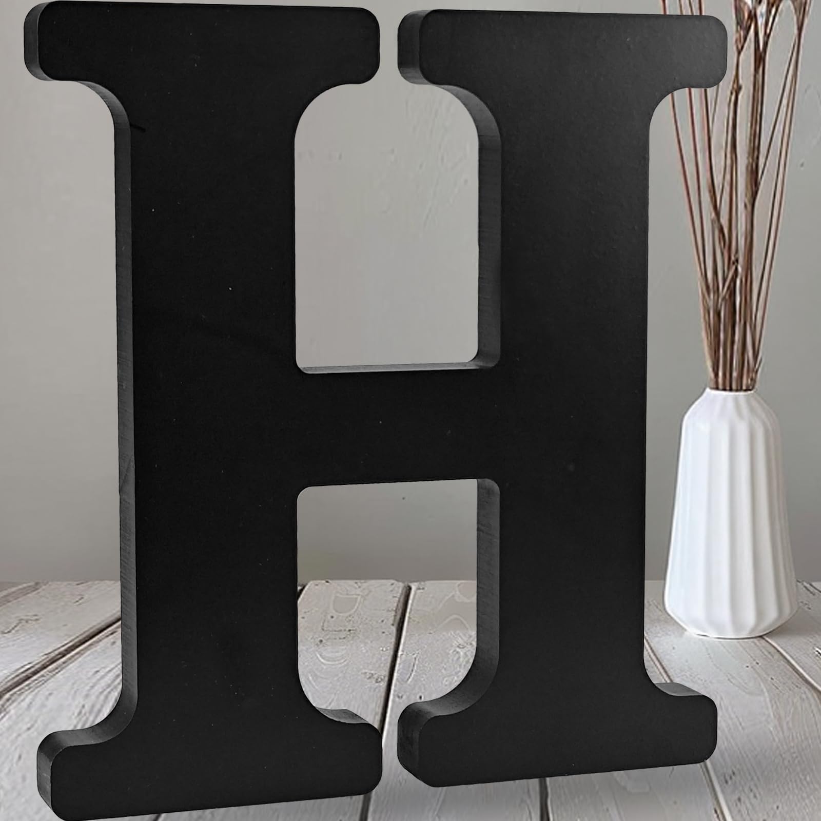 Amazon.com: AOCEAN 12 inch Black Wood Letters Unfinished Wood Letters ...