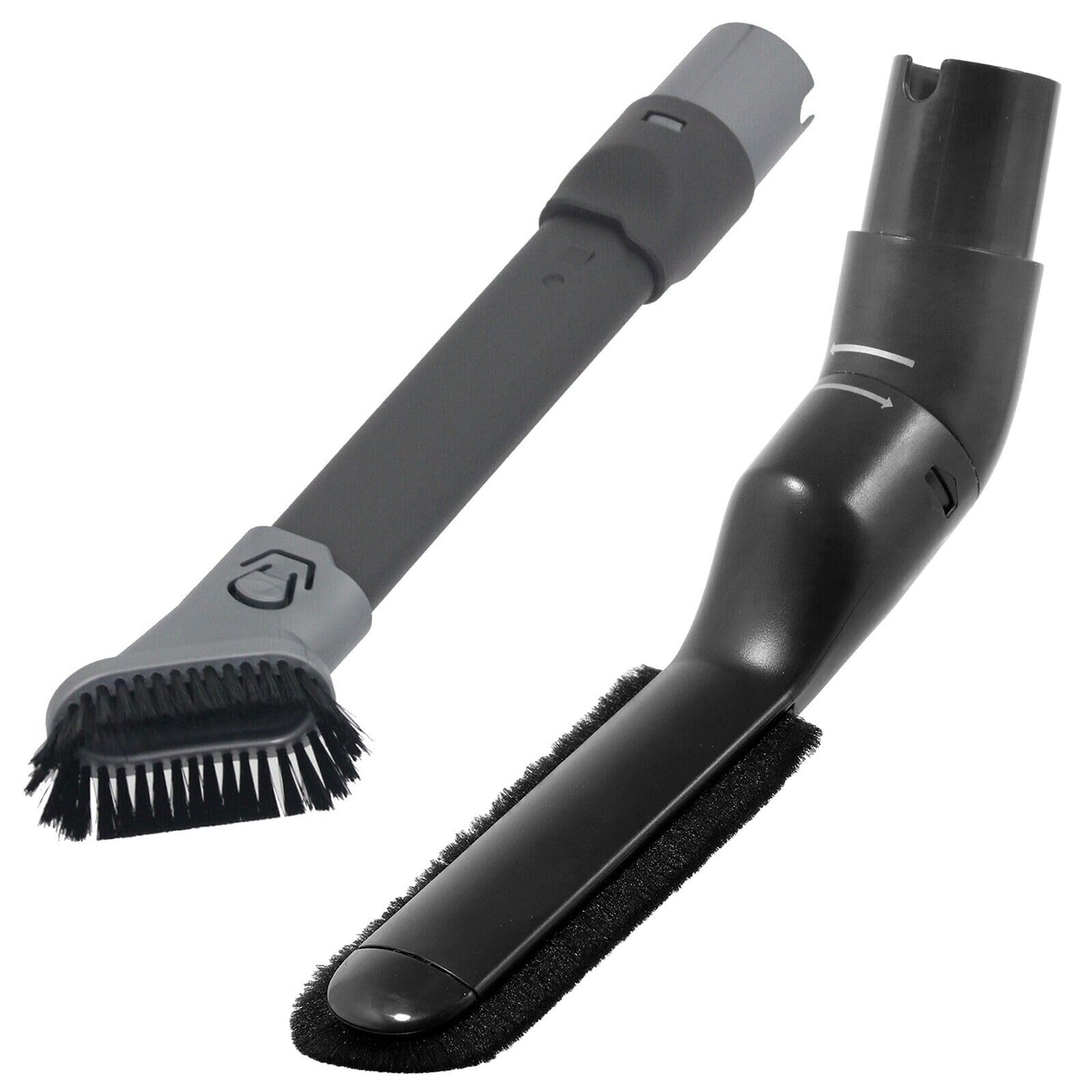Spares2go Black / Grey Brush Kit Compatible With Shark Nv800 Nv801 Nz801uk Vacuum Cleaner Blinds Dust Crevice Tool Attachment Set