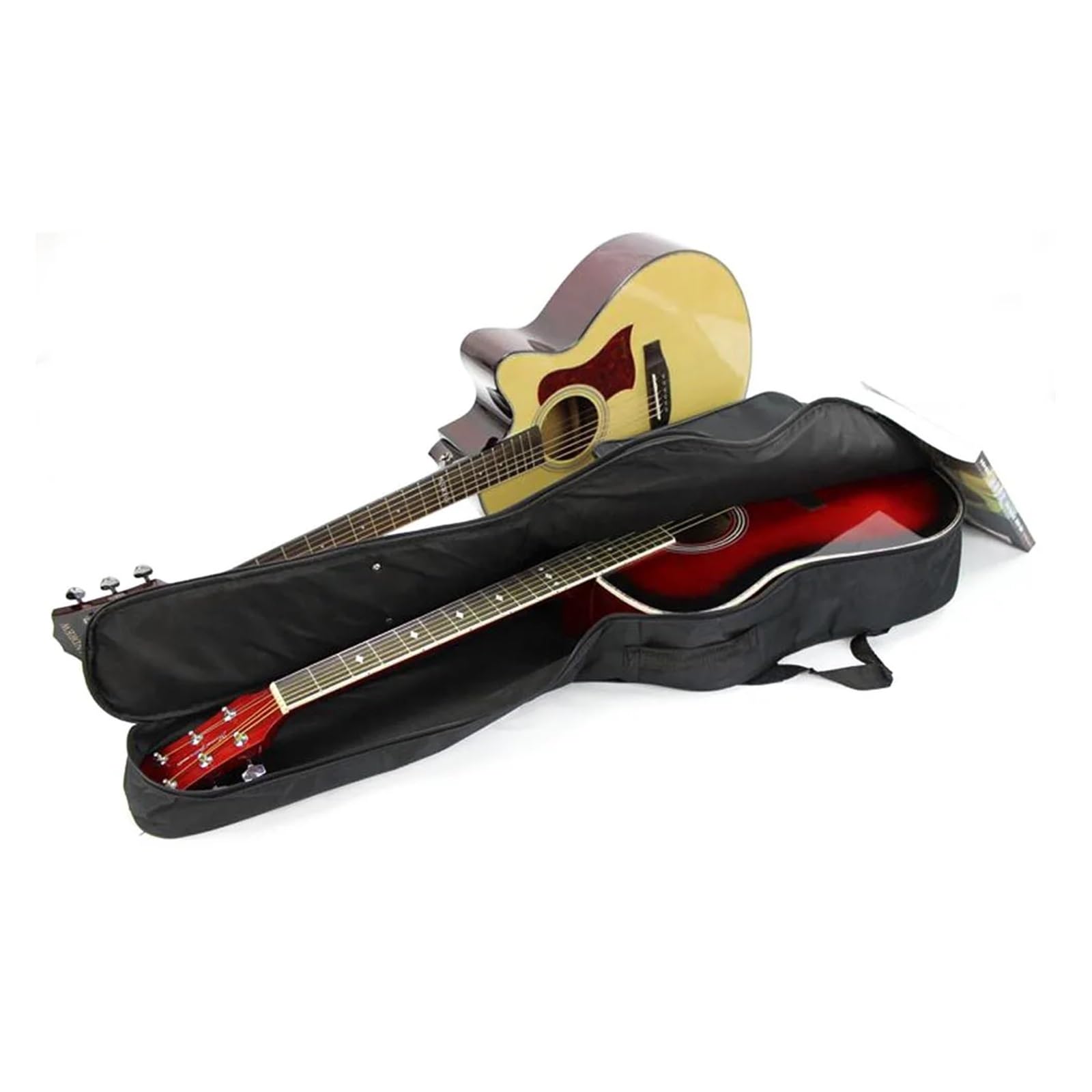 Wodoodporny plecak na gitarę klasyczną 38-41 cali z podwójnym paskiem, wyściełaną czarną torbą ramię
