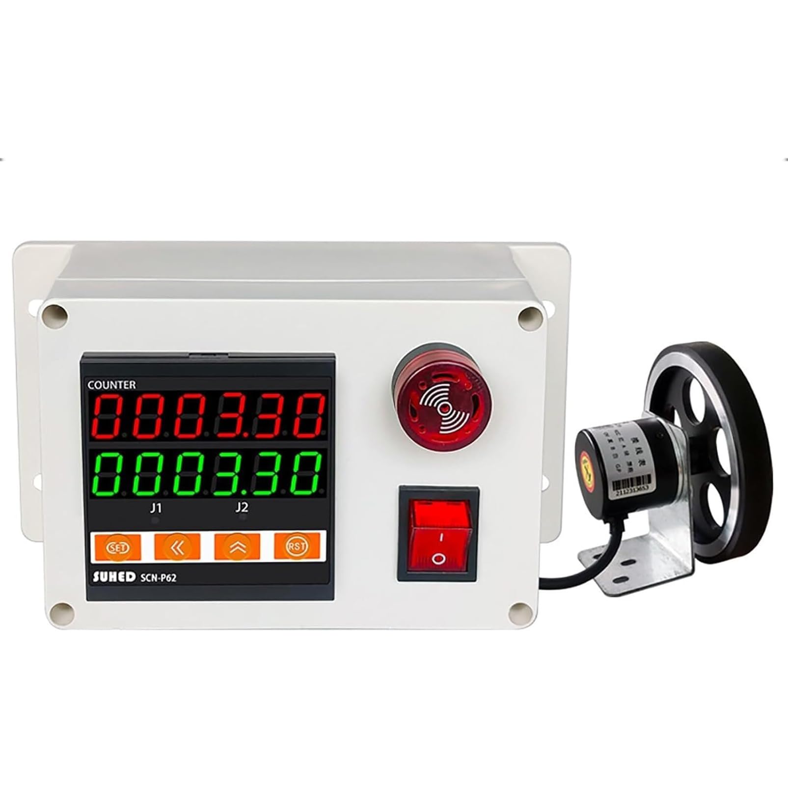 Contador Digital De Distancia, Codificador Rotatorio con Rueda Rodante Y Zumbador, para Cable De Hilo De Pesca, Hilo De Seda, Rango De Conteo 0-999999