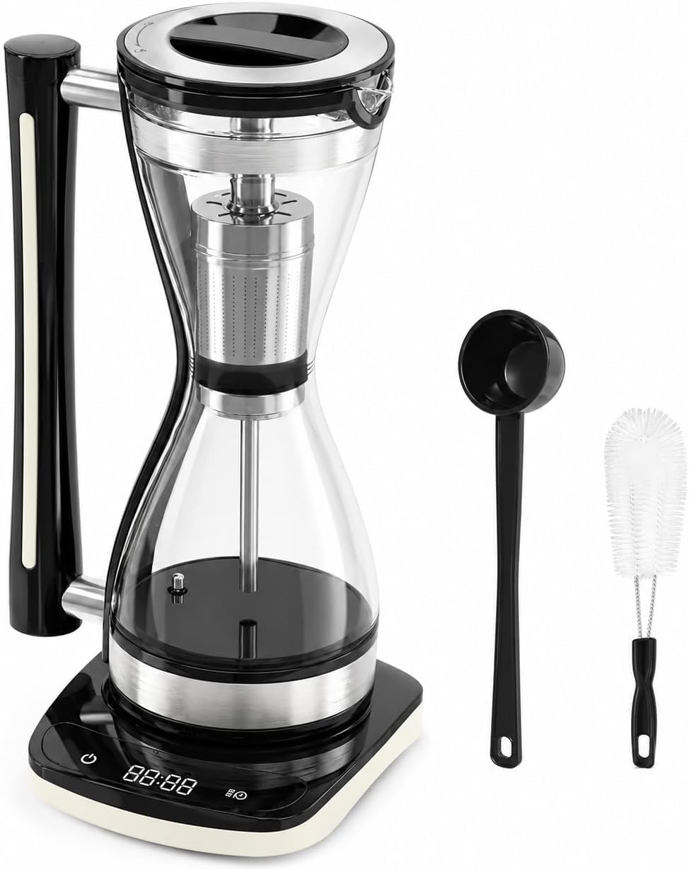 Cafetera eléctrica de sifón con 3 velocidades ajustables, función para mantener caliente durante 30 minutos y jarra de vacío de 240 ml para el hogar, cafetería y oficina.