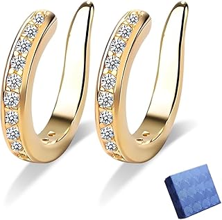 Fixura Ear Clips with Box, Ears Corrector Cuff, Alloy Non Pierced Clip on Cartilage Earring Adjustable Fake Earrings for Women Man
