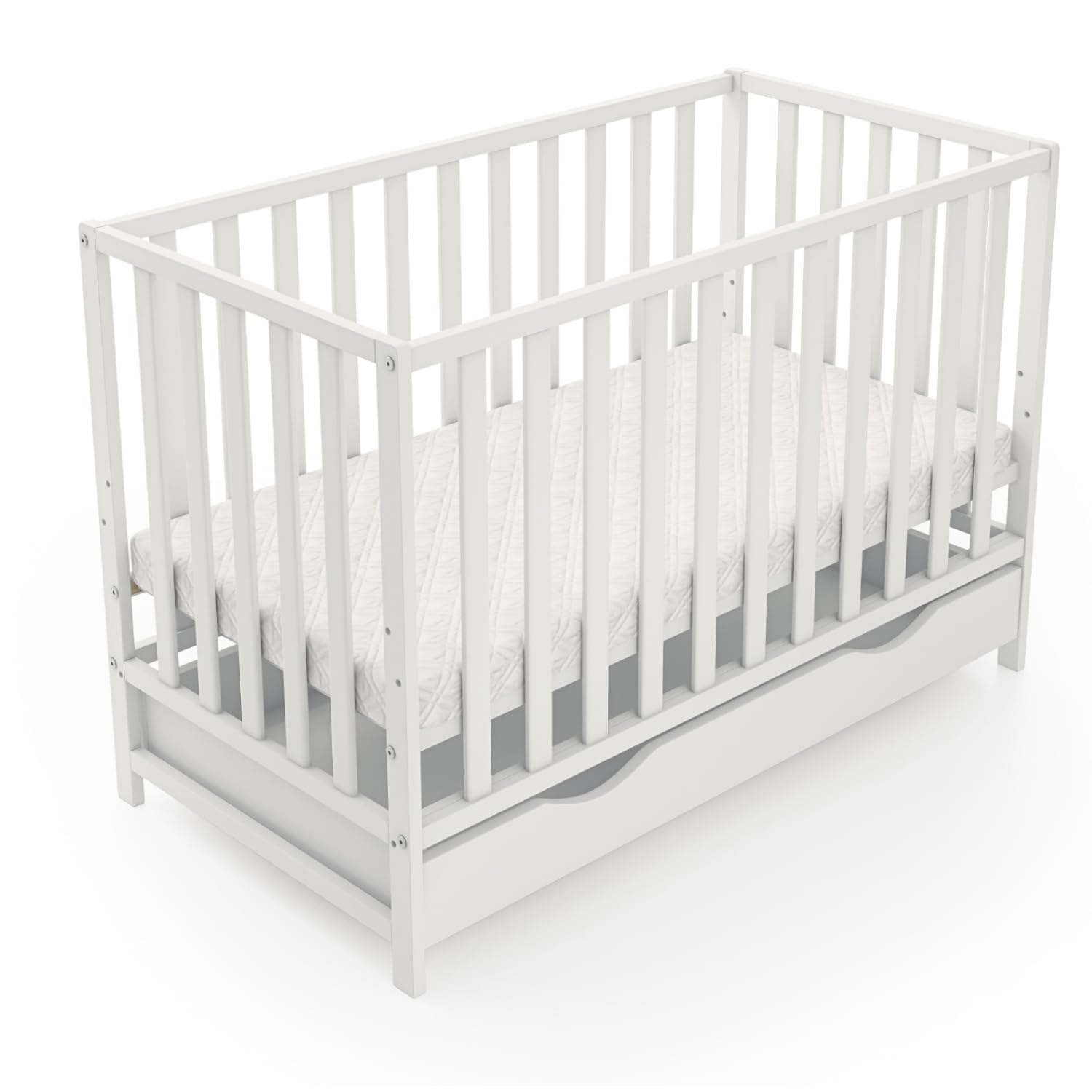 Generico Letto per bambini Lulu con materasso cassetto e kit di conversione 120x60 cm – cresce insieme al vostro bambino