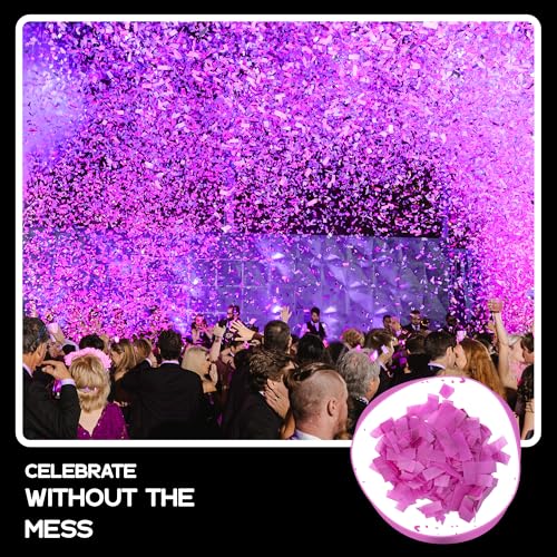 Image of Ultimate Confetti, Pink Biodegradable Confetti - Rectangular Fluttering Tissue Paper Confetti for Cannon and Launcher use - Best for Gender Reveal, Wedding, Parties, and Live Events - 1 lb, 16 oz