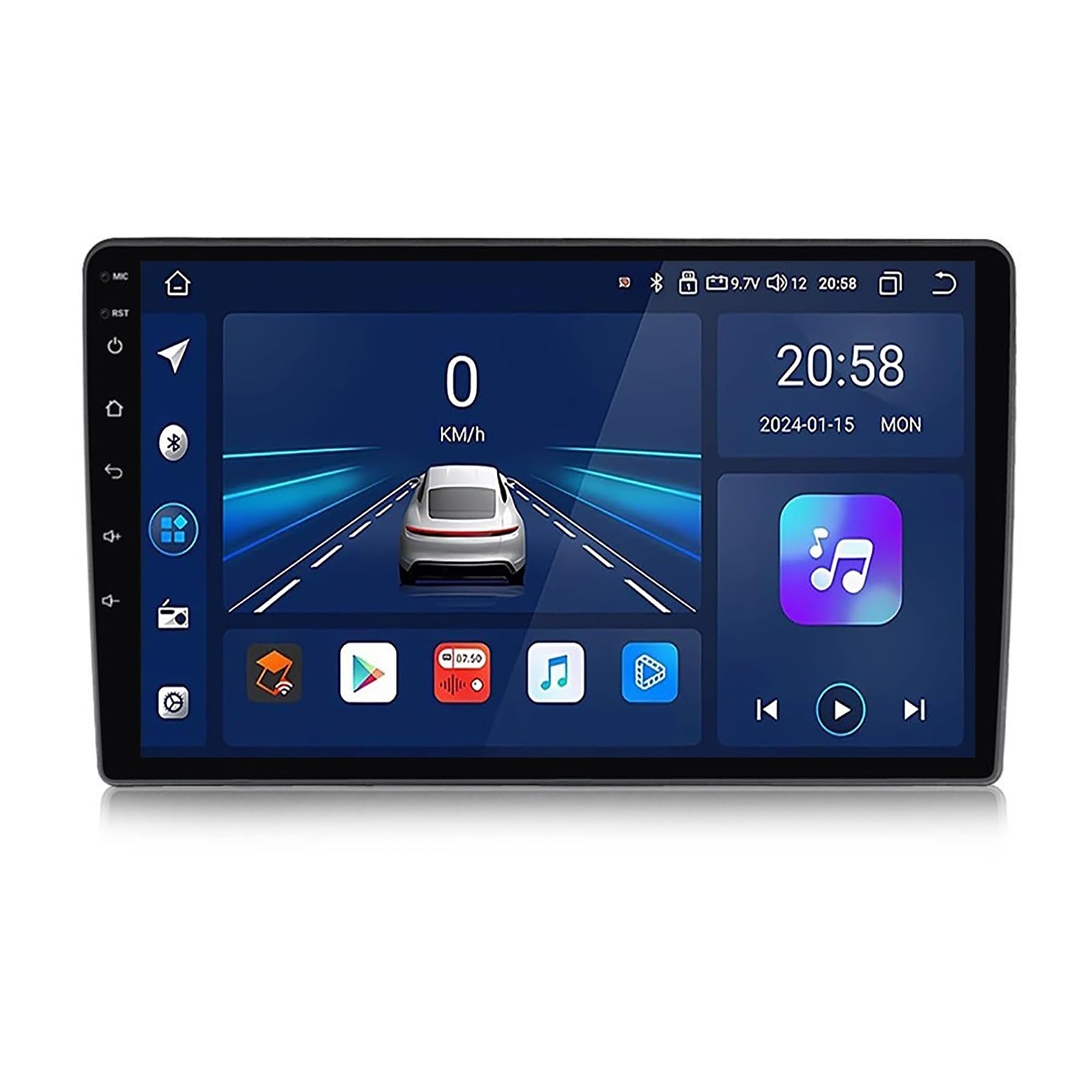 9-calowe radio samochodowe z ekranem dotykowym Android 12 do LADA Granta 2011-2018, obsługuje CarPlay, Android Auto, RDS, HiFi DAB, nawigację GPS, Bluetooth 5.0, kamerę zapasową, sterowanie kierownicą