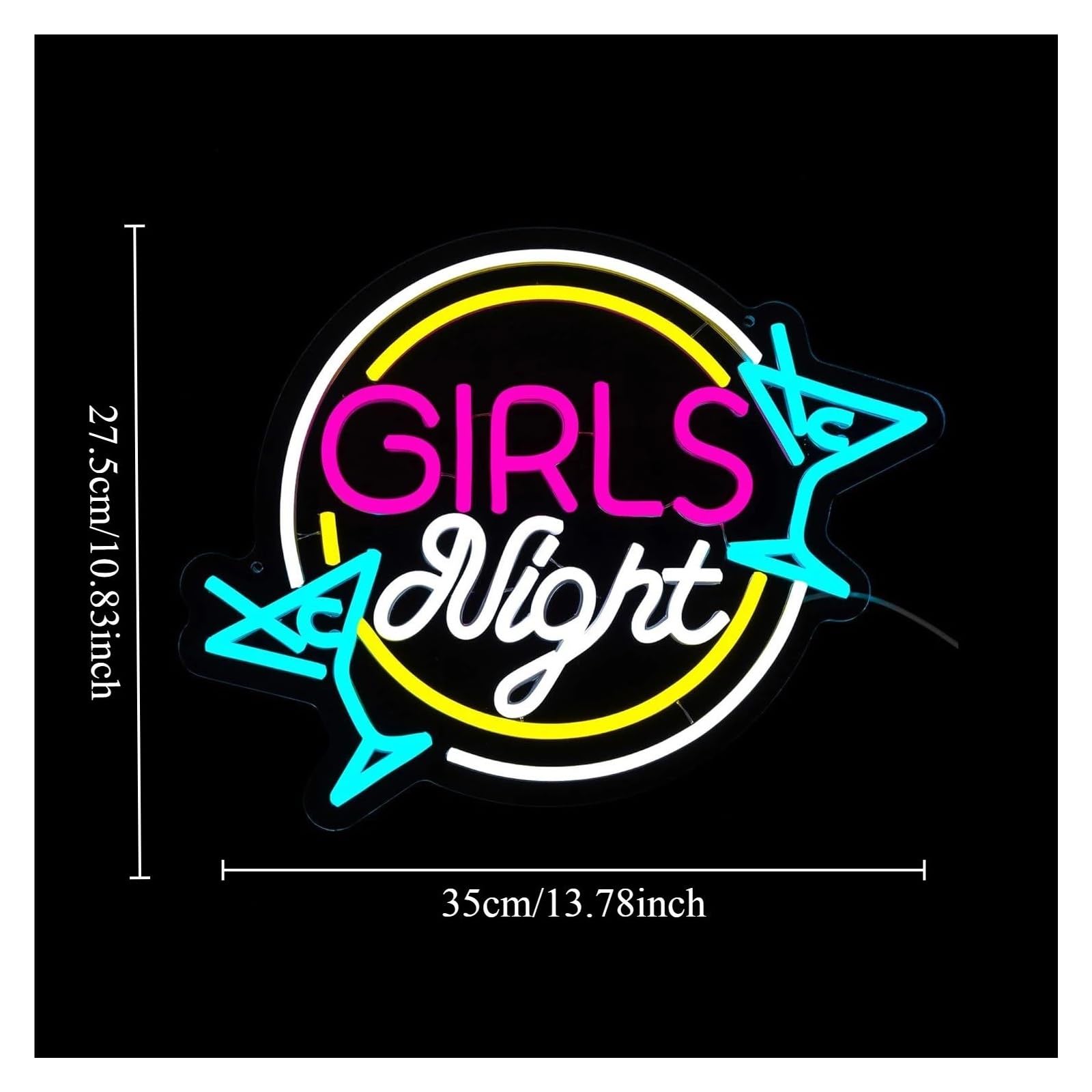 Luz de Diseño de Digital Letrero De Neón De Noche Para Niñas, Luz Para Dormitorio De Niñas, Decoración De Pared Alimentada Por USB Para Bar, Sala De Belleza, Fiesta En Club, 27,5x35cm