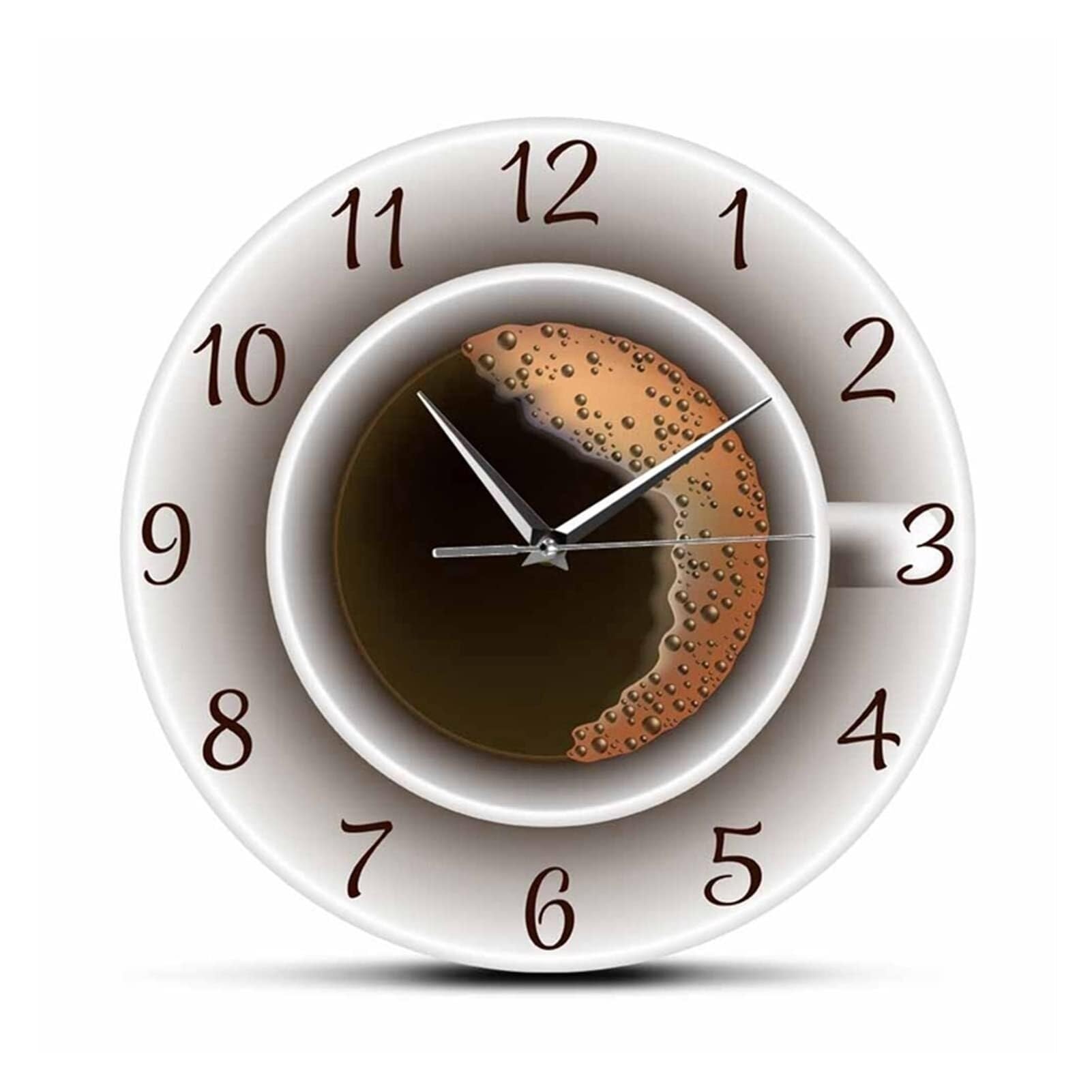 Horloge murale pour cafétéria silencieuse et design tasse anti-bruit