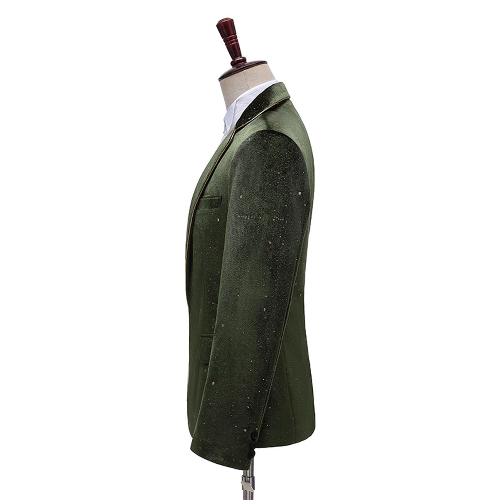 Completo da Uomo in Velluto Slim Fit, 2 Pezzi, Smoking in Velluto, Giacca e Pantaloni da Sera di Lusso