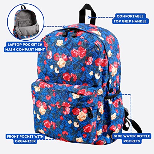 Image of J World Oz Middle School Backpack for Girls & Women. Cute Kids Laptop Bookbag, Vintage Rose
