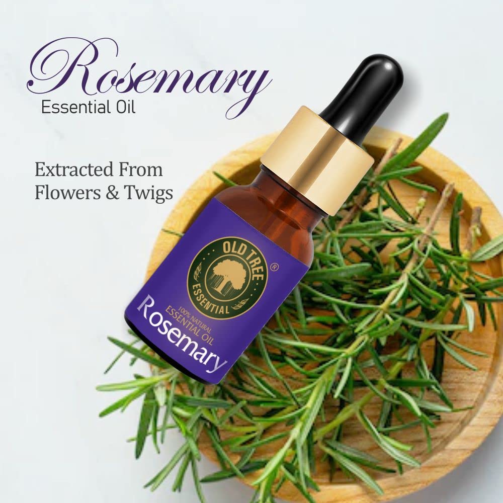 Old Tree Rosemary Essential Oil for Hair Growth for Women & Men (15ml) - Pure and Natural Oil with Dropper for Skin, Body, Diffuser, Aroma Therapy & Relaxation Old Tree Rosemary Essential Oil for Hair Growth for Women & Men (15ml) - Pure and Natural Oil with Dropper for Skin, Body, Diffuser, Aroma Therapy & Relaxation