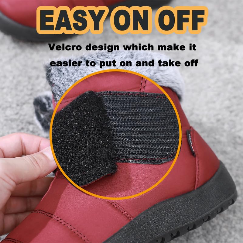 Bravover Women Snow Boots Winter Boots For Women Ladies Warm Shoes Fur Lined Winter Warm Snow Boots For Women Waterproof Anti-Slip Ankle Snow Boots Lightweight Outdoor
