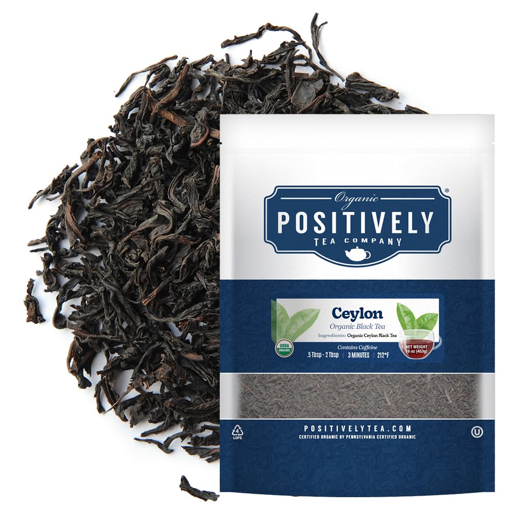 Organic Positively Tea Company, Ceylon Black Tea, Loose Leaf, 16 OunceUSDA Organic