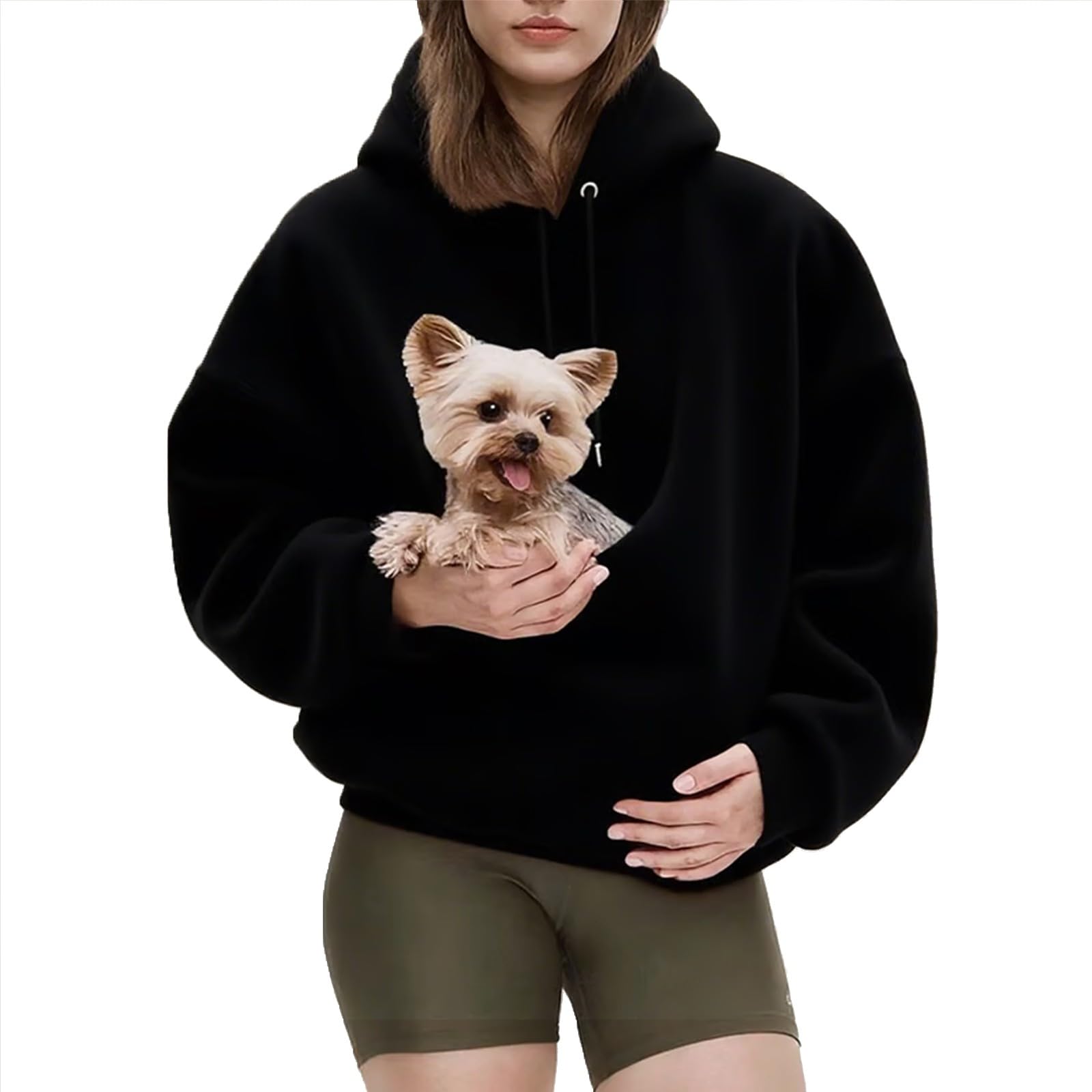 Generico Felpe Donna con Cappuccio Fleece Tinta Unita Manica Lunga Casual | Sweatshirt Con Tasche E Coulisse Hoodie Morbida E Confortevole Pullover Top Da Primavera Autunno Tempo Libero Quotidiano
