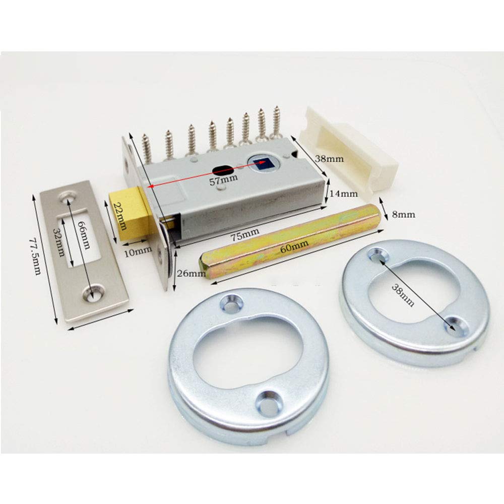 Serradura de puerta de acero inoxidable para baño, girar y soltar, con indicador de privacidad, cerrojo libre ocupado para inodoro, cuarto de baño