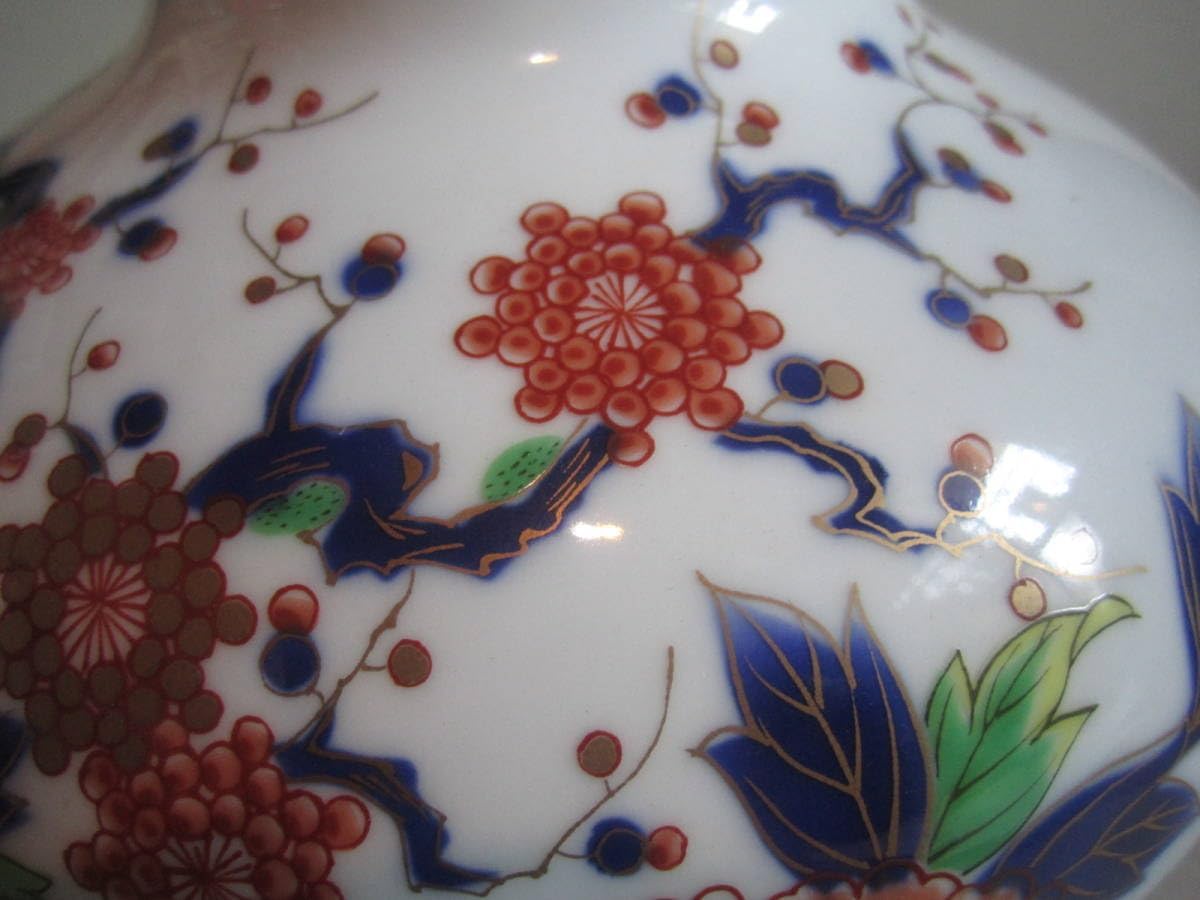 花瓶 陶器 花柄 牡丹 菊 花瓶 陶器 花柄 牡丹 菊 vintage vase / glass / 孔雀柄 骨董品 九谷焼玉浪