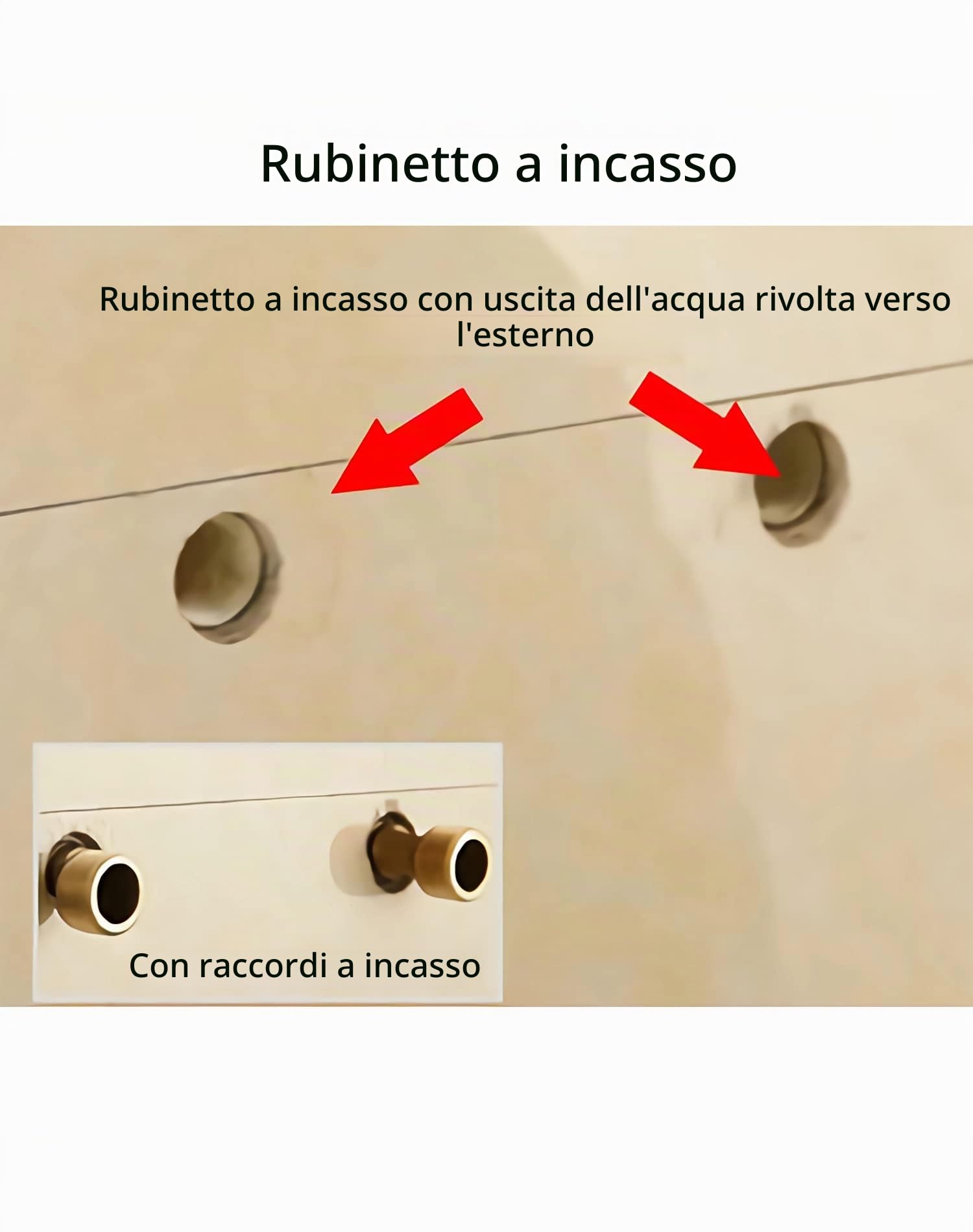 QWORK Miscelatore Termostatico Doccia, Valvola G1/2" Uscita, Sinistro Caldo Destro Freddo, Miscelatore Doccia in Ottone, Controllo Costante della Temperatura per Il Bagno