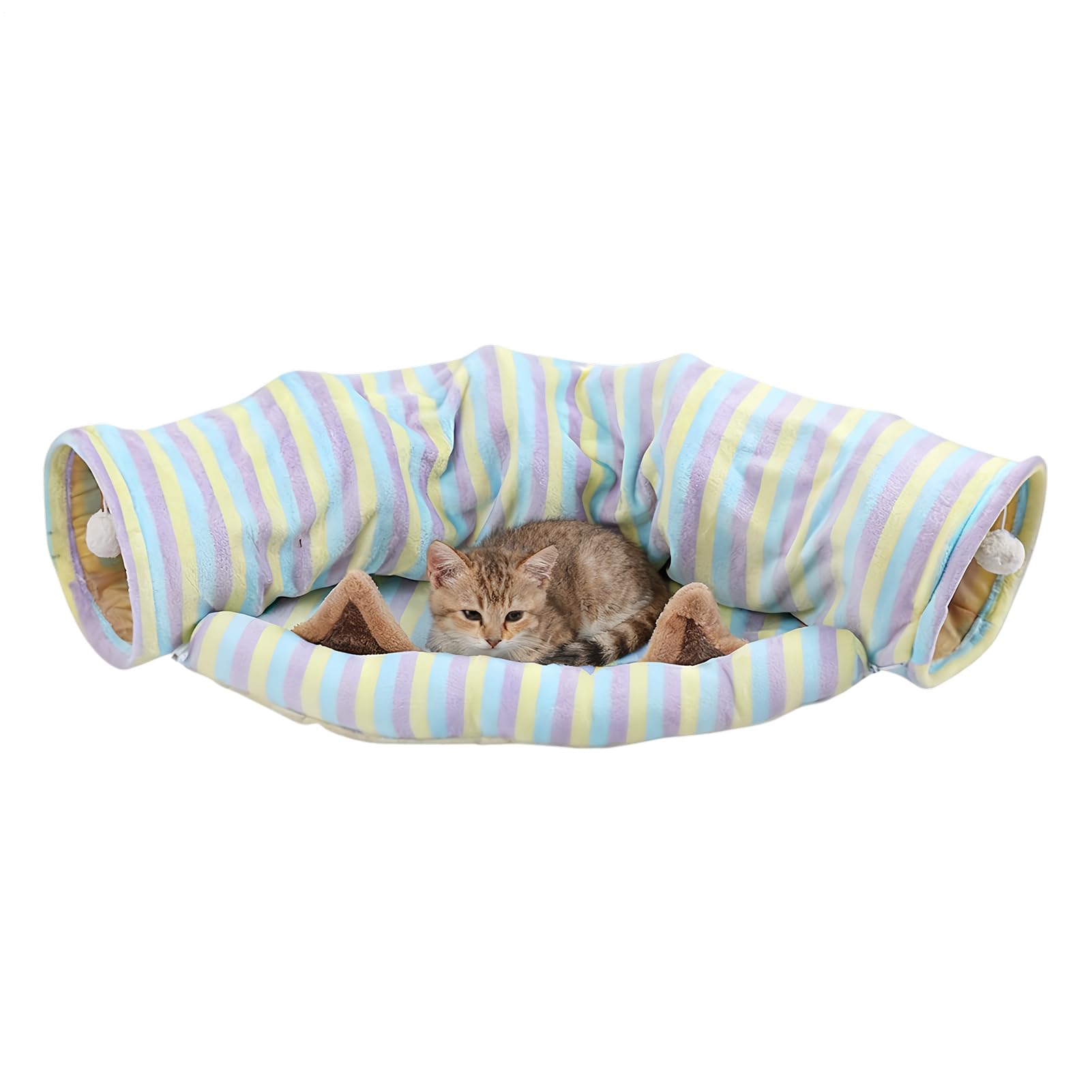 Tunnel pour chat d'intérieur pliable labyrinthe coloré