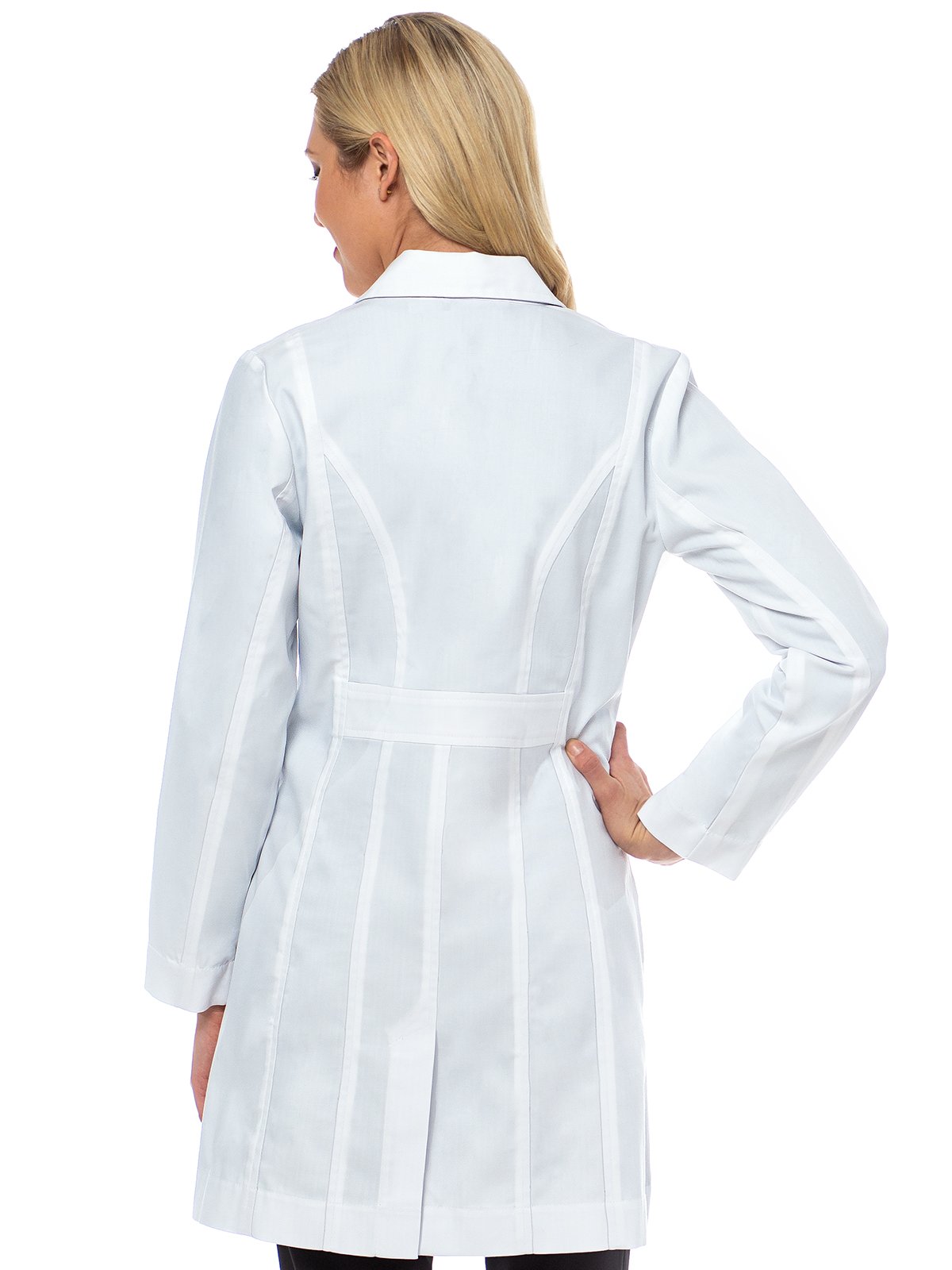 Med Couture Boutique - Abrigo de laboratorio largo a medida para mujer