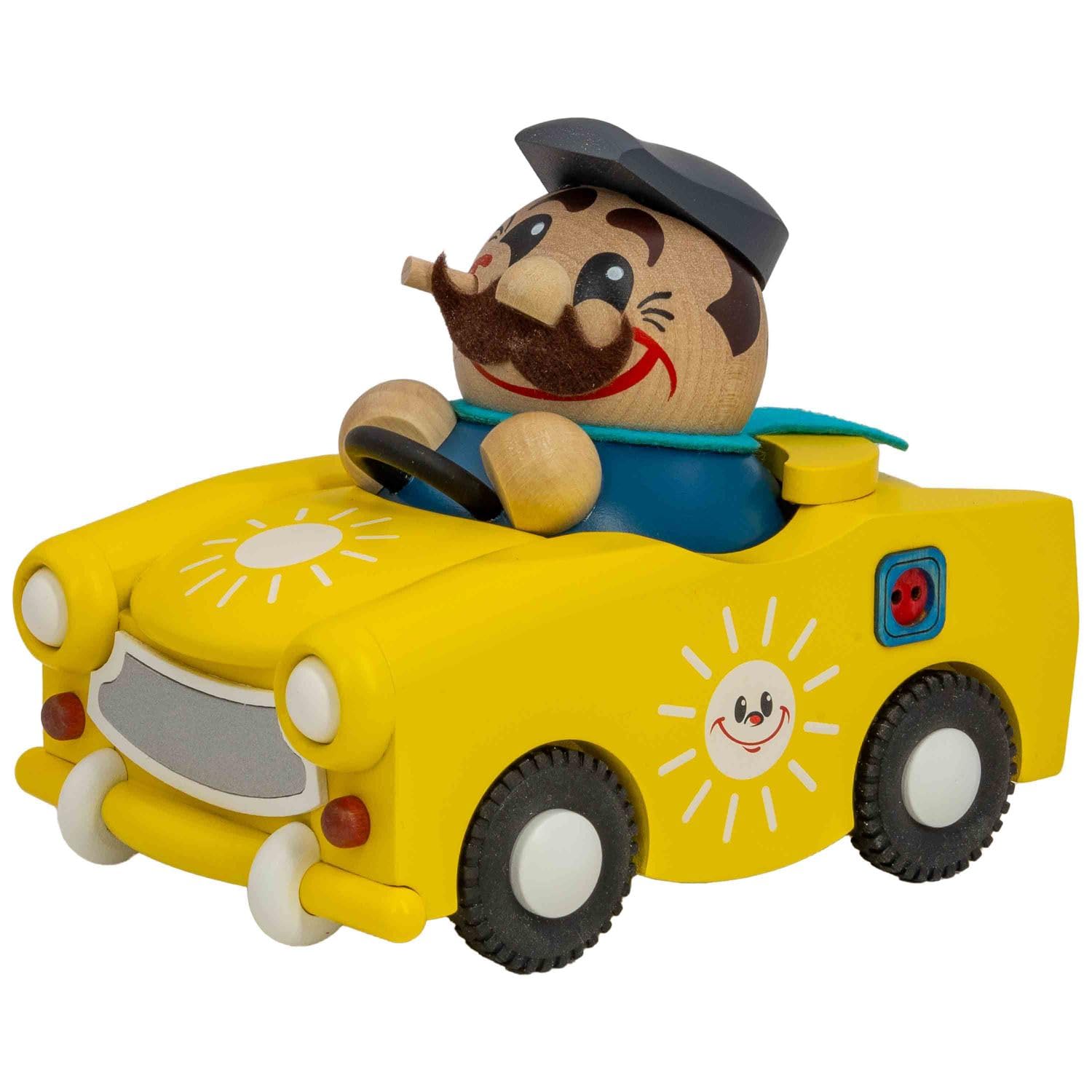 Seiffener VolkskunstIncense Trabi from the Ore Mountains | Incense Smoker | Collectible Figure Year Figure 2024 | Original Ore Mountains Folk Art | 19048/24 | E-Trabi (Trabant)