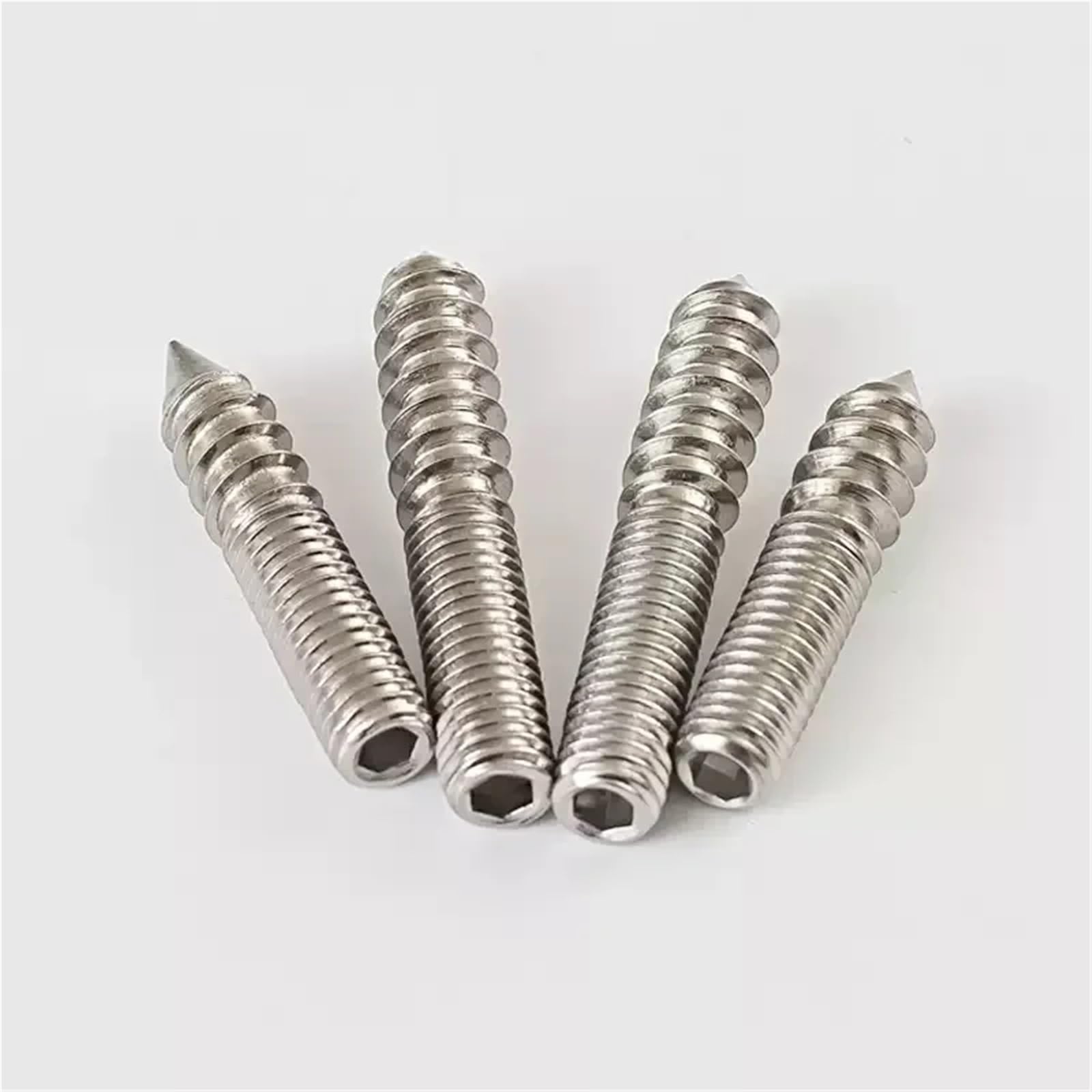Tornillos de pasador doble extremo autorroscantes acero inoxidable con cabeza hexagonal, paquete 30, 30-50mm, M4-M6