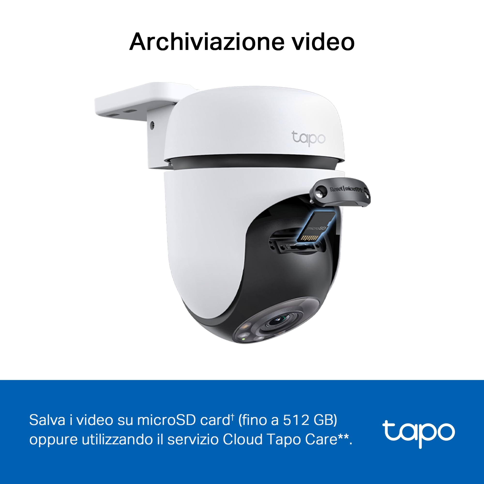 Tapo C510W Telecamera WiFi da esterno 2K 3MP, visione a 360°, IP65, impermeabile, sorveglianza IP