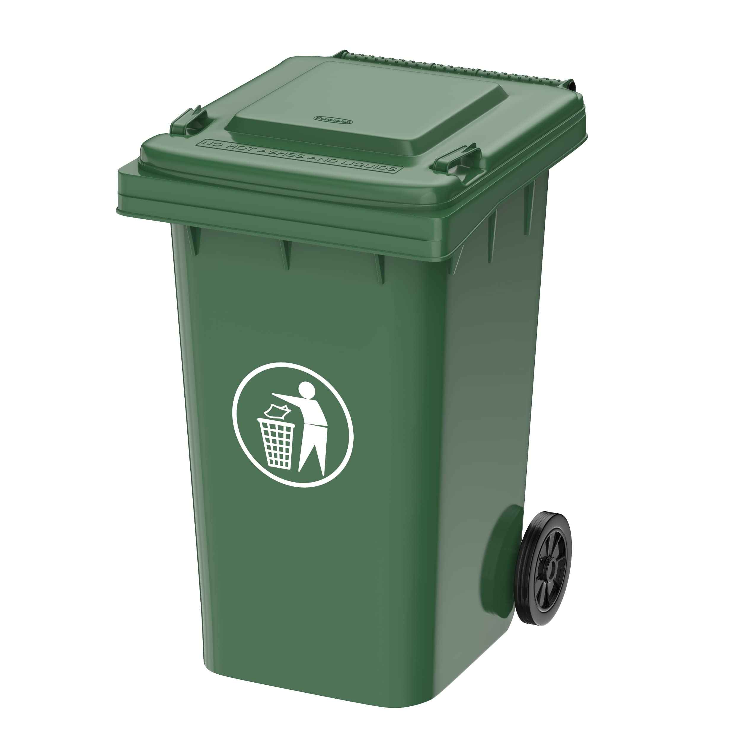 Cosmoplast 360L Industrial Waste Bin with Wheels, Green, IPHHXX016GR, Industrial Bin