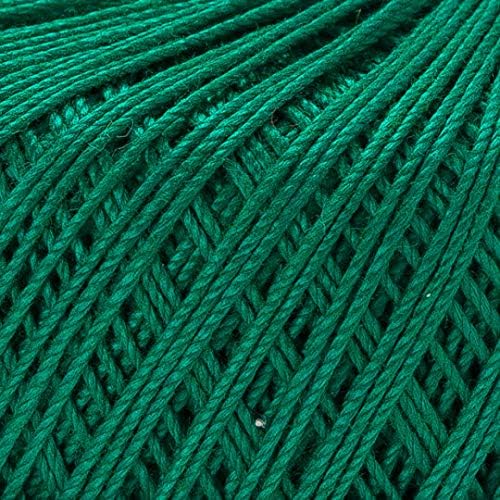 Miniatura 2 de 1 madeja de hilo de algodón mercerizado, hilo de ganchillo para tejer a mano, 100 % algodón mercerizado (color verde 6334)