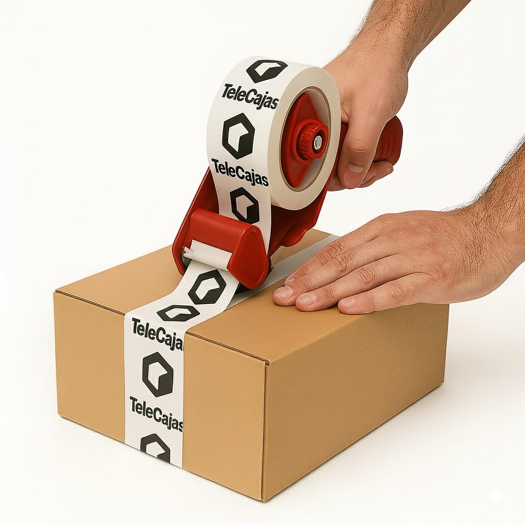 TELECAJAS | 36 Rollos de precinto TeleCajas 125 m de embalar cinta adhesiva Alta Adhesión | Caja de 36 cintas