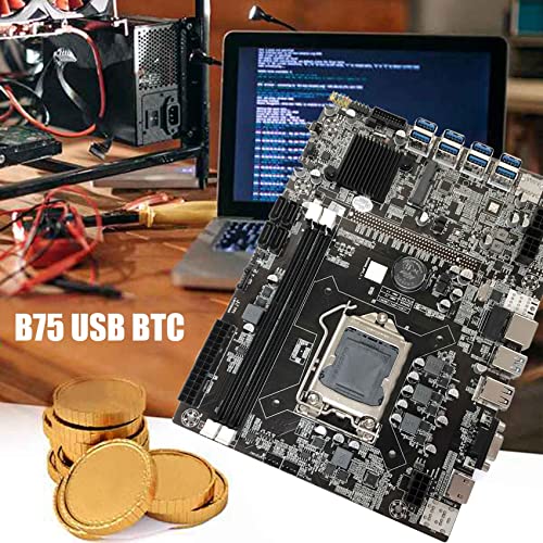 Aliaga B75 Moderkort för Mining med 8X PCIe och SATA3.0 Kabel