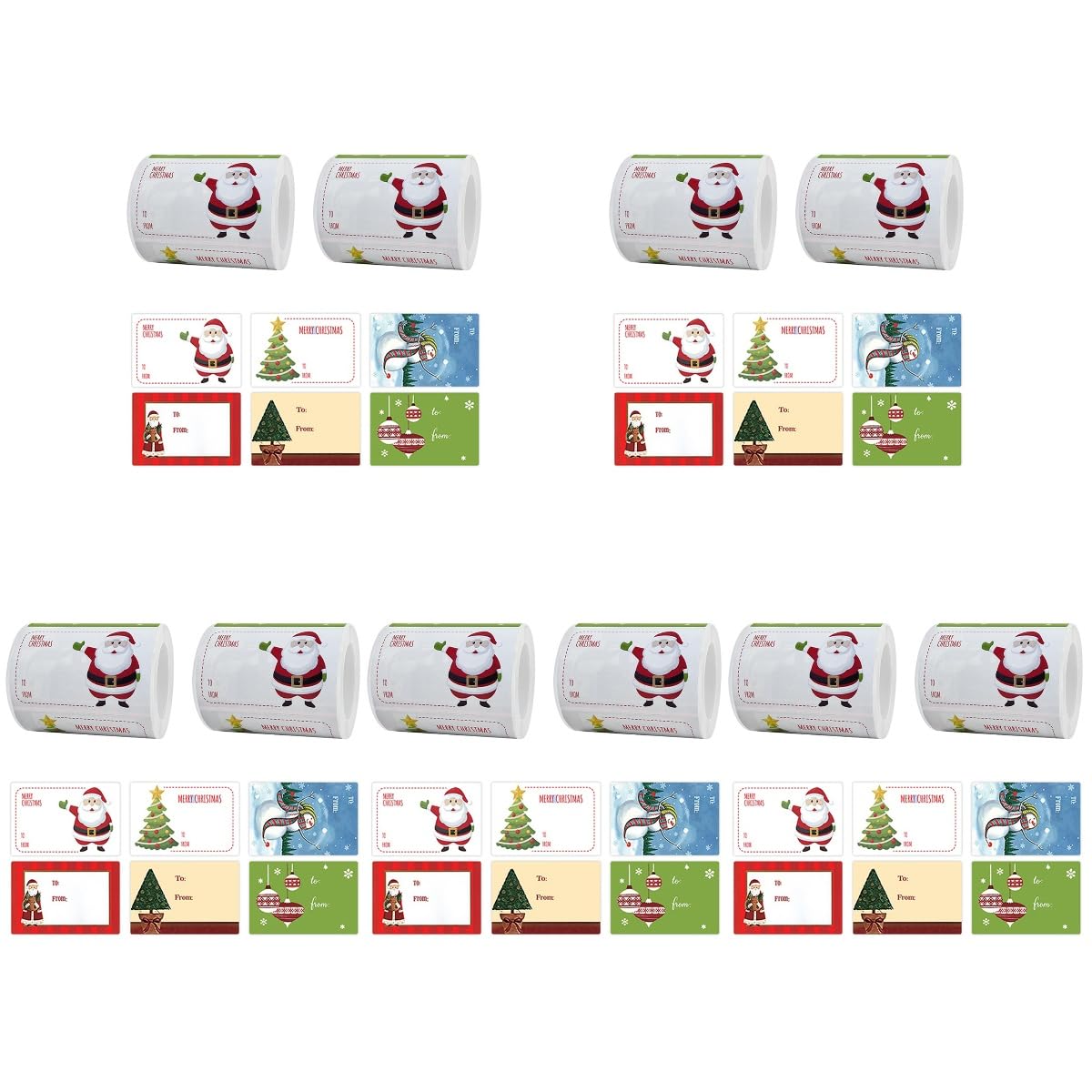 DOITOOL 10 Rollen Handgemachte Weihnachtsaufkleber Retro Stil Mehrzweck Klebeetiketten für Geschenkboxen Grußkarten Blumensträuße Papier und Süßigkeitentüten Sicher und Praktisch für