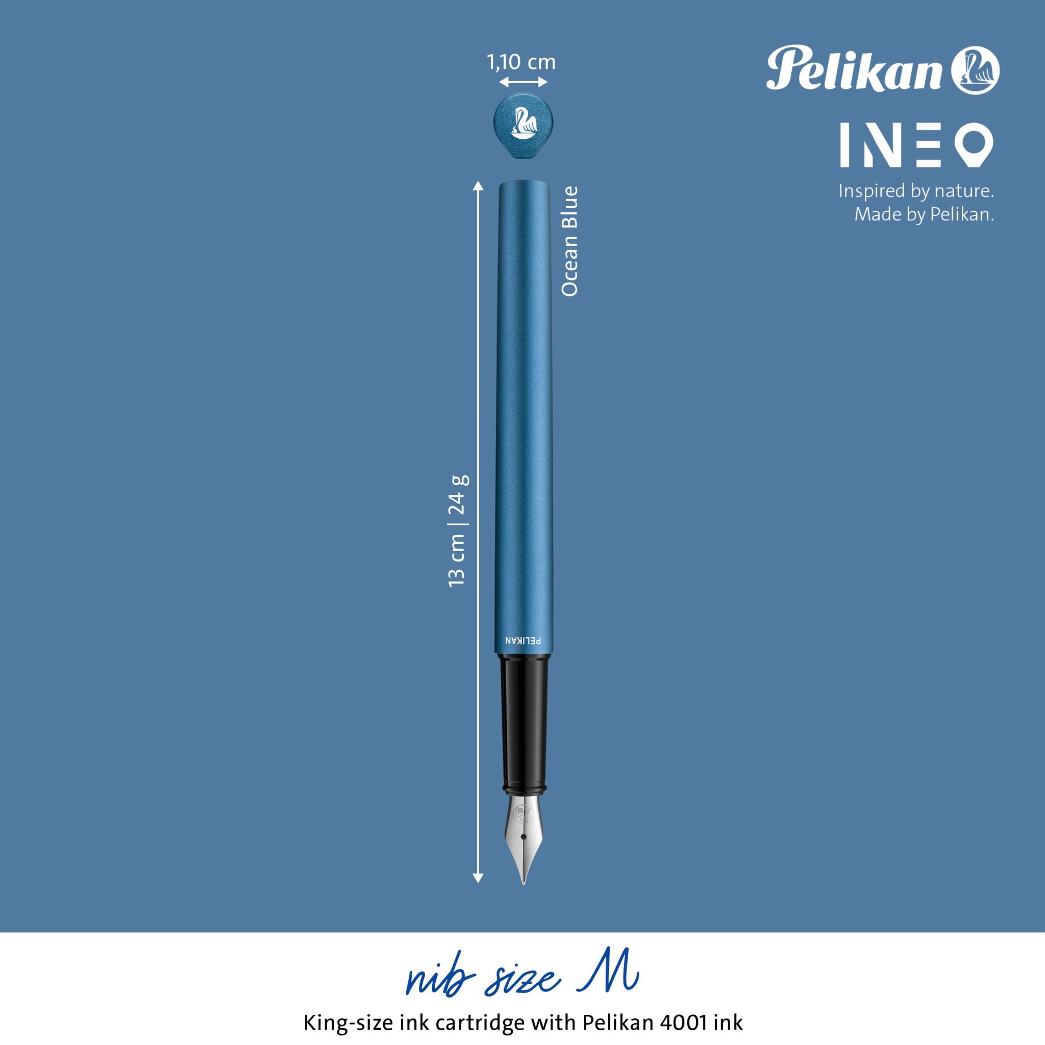 Pelikan Füllhalter Ineo® Elements P6 mit Gravur Geschenk - einzigartige Stifte mit Namen - personalisierte Geschenke zu Weihnachten - Füllfederhalter personalisiert (Petrol-Blau)