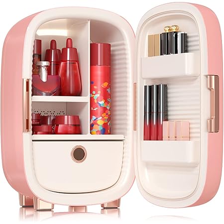 Amazon Com 12l Skincare Fridge Beauty Fridge Seaan Pink Mini Makeup Cosmetic Fridge Mini Cooler Refrigerator Organizer For Bedroom To Cool Down Skincare Products Ac Dc Adapter Appliances