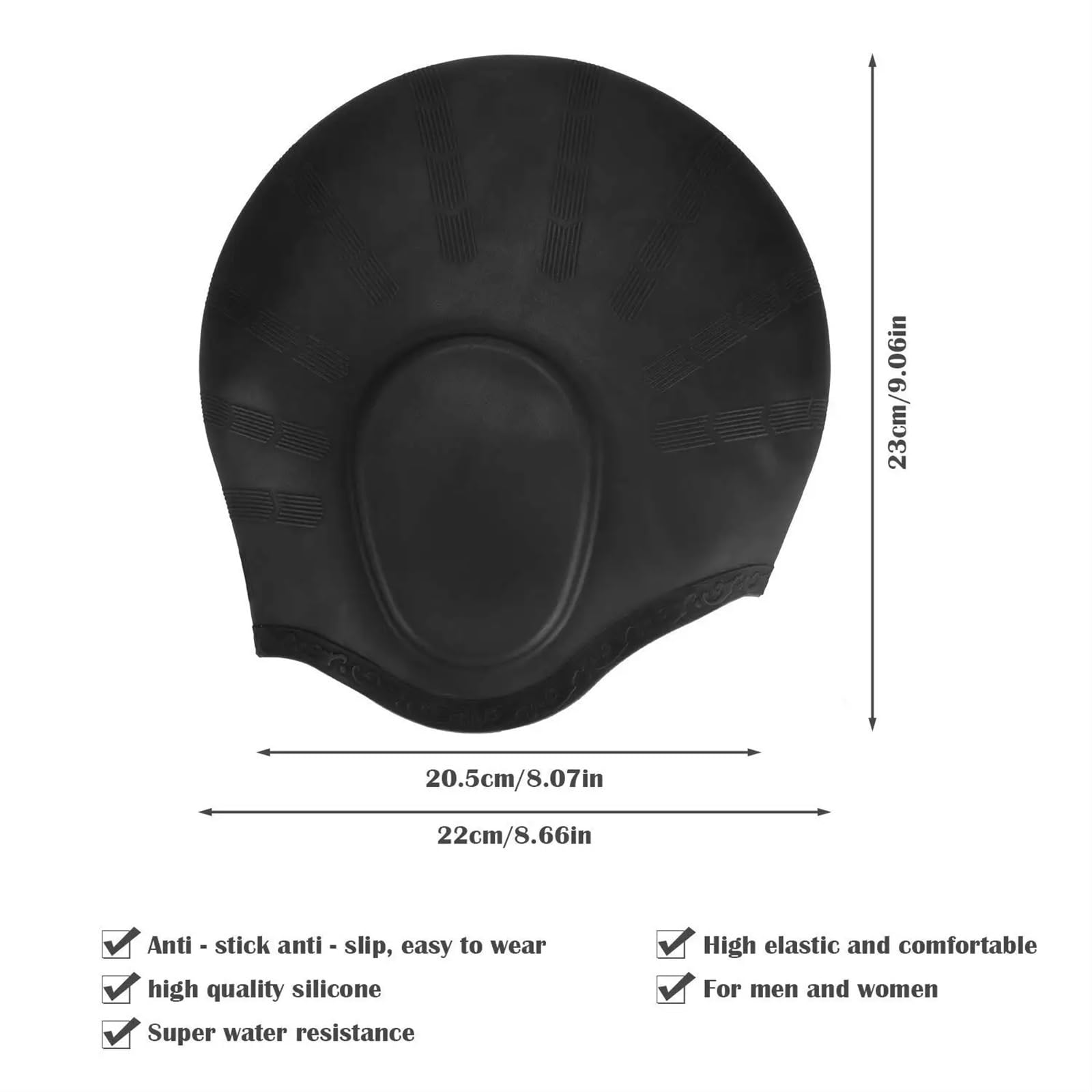 Cuffia da nuoto in silicone antiscivolo, capelli lunghi, unisex, cappello da piscina con copri orecchie, protezione for donne, uomini, adulti, giovani e bambini Cuffia Per Il Nuoto(10pcs any colors)